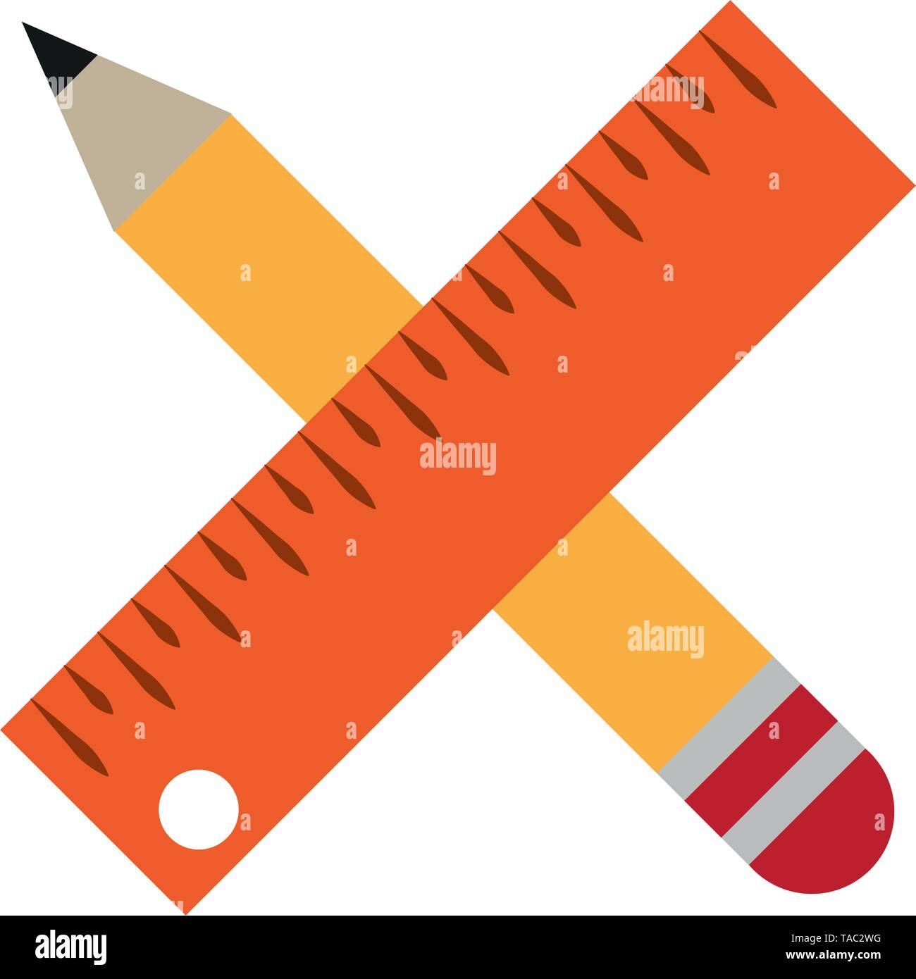 Pencil and ruler crossed symbol Stock Vector Image & Art Alamy