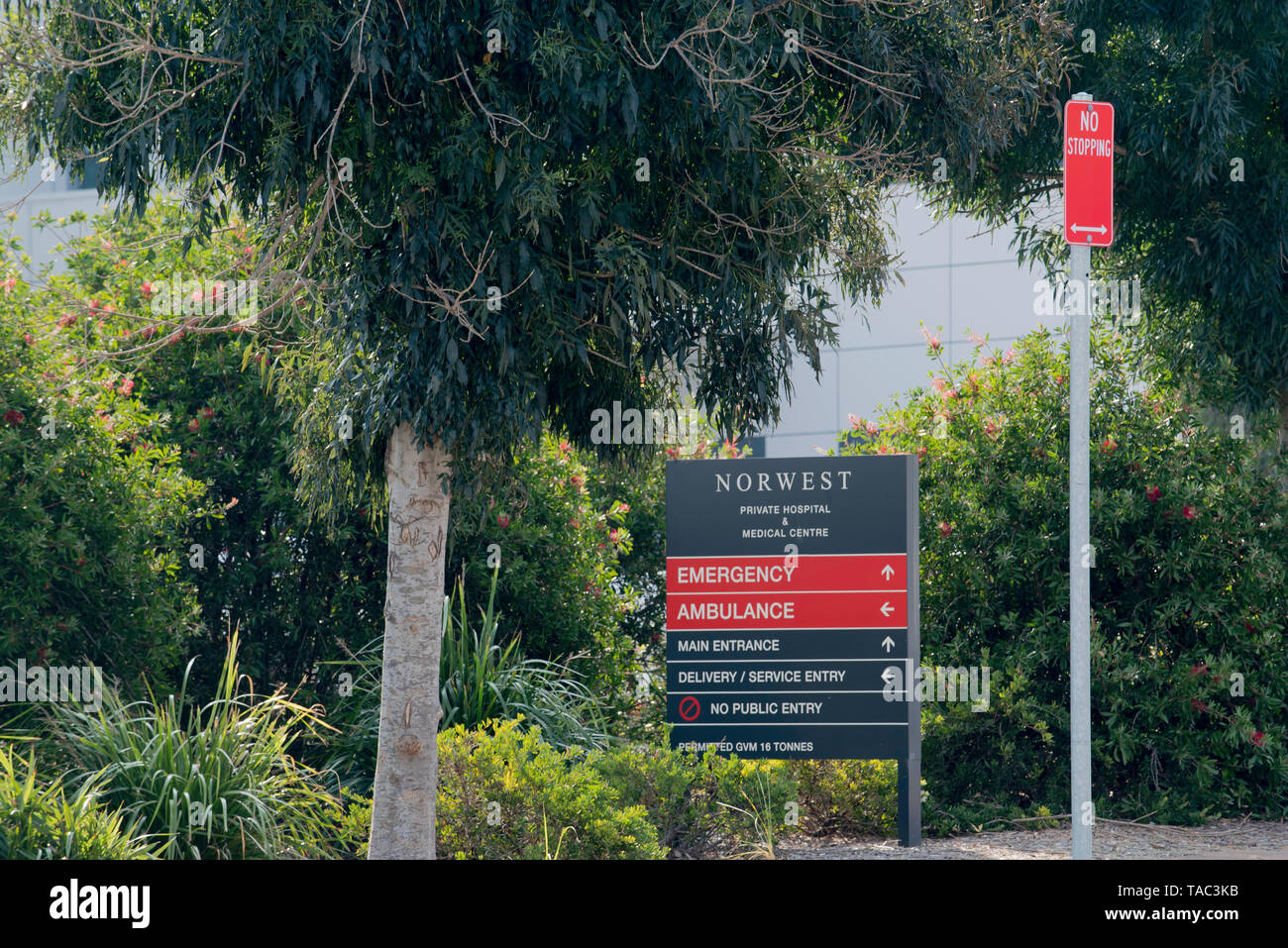 The former Baulkham Hills Private, now Norwest Private Hospital in the Sydney suburb of Bella Vista opened in 2009 and provides a range of services Stock Photo