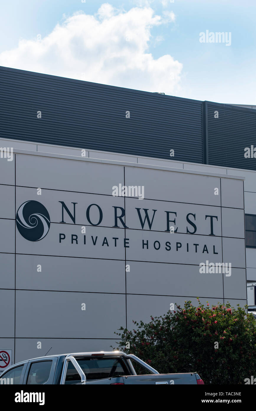 The former Baulkham Hills Private, now Norwest Private Hospital in the Sydney suburb of Bella Vista opened in 2009 and provides a range of services Stock Photo