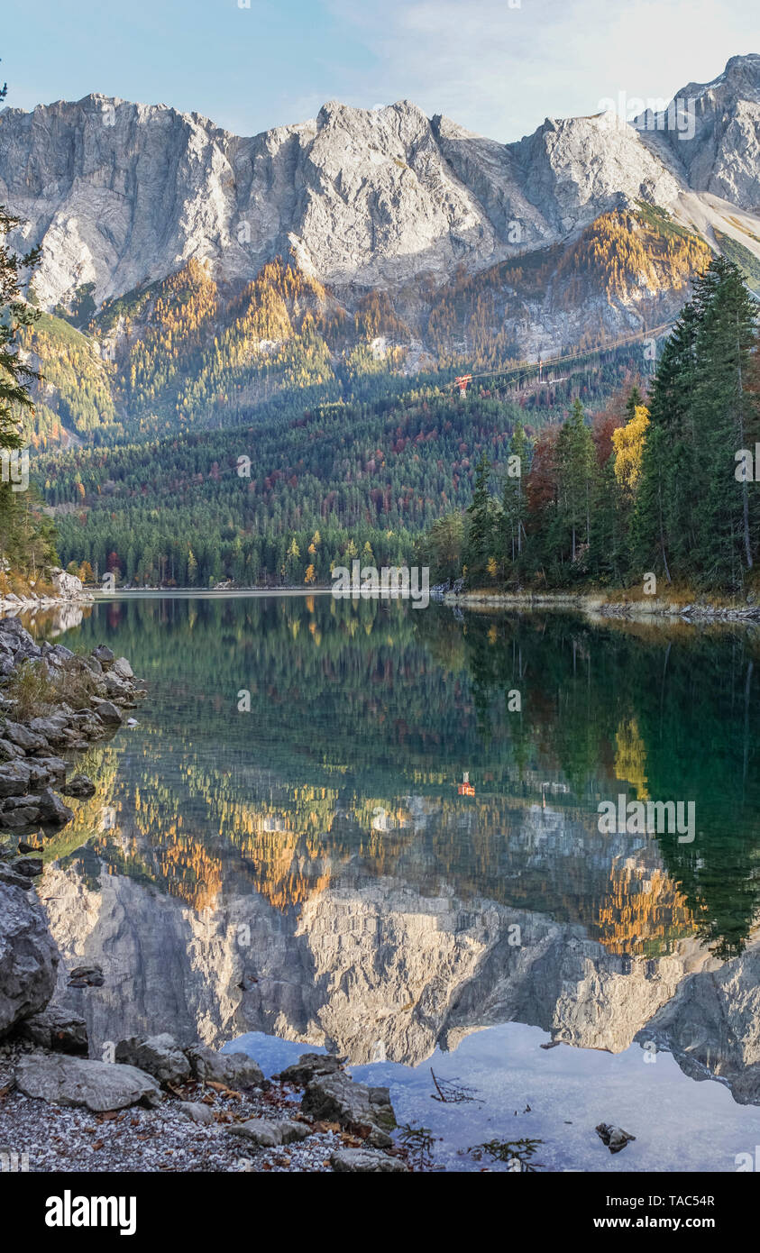 Germany Garmisch Partenkirchen Grainau Lake Eibsee Stock Photo Alamy
