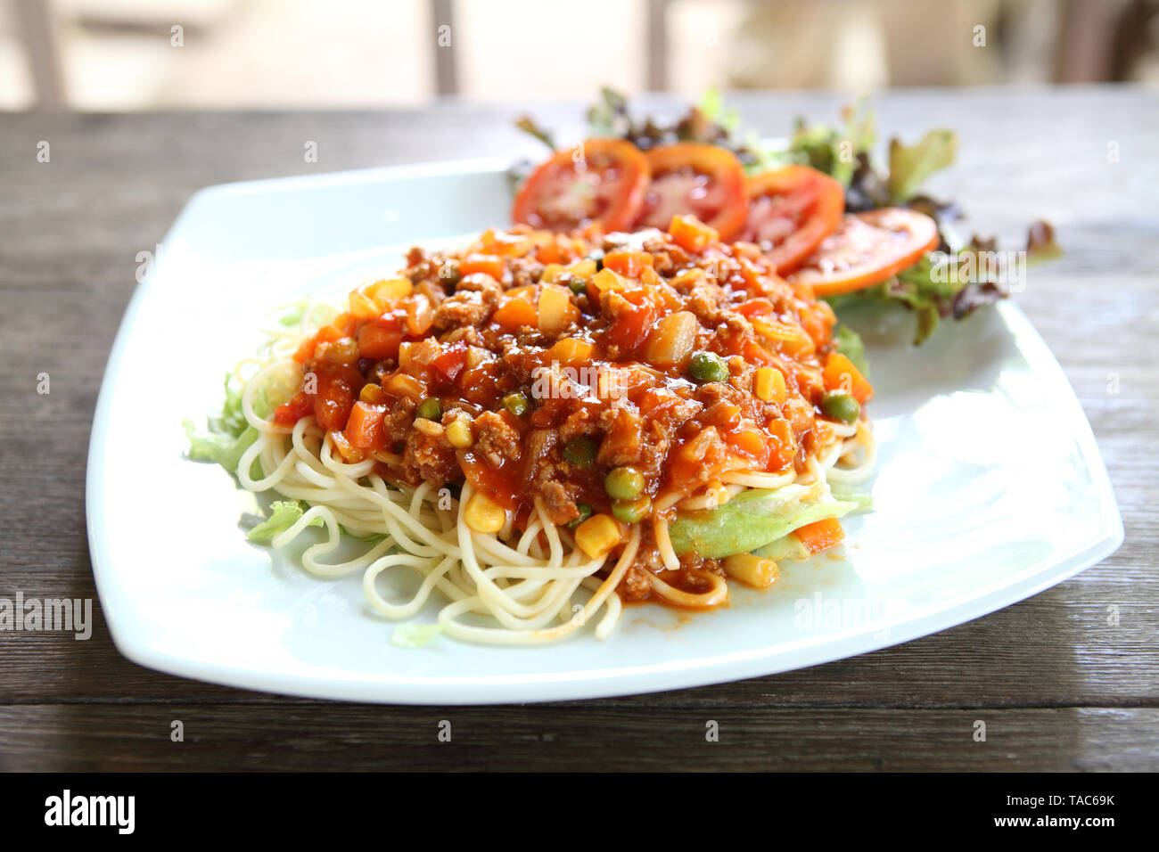 spaghetti beef bolognese Stock Photo Alamy