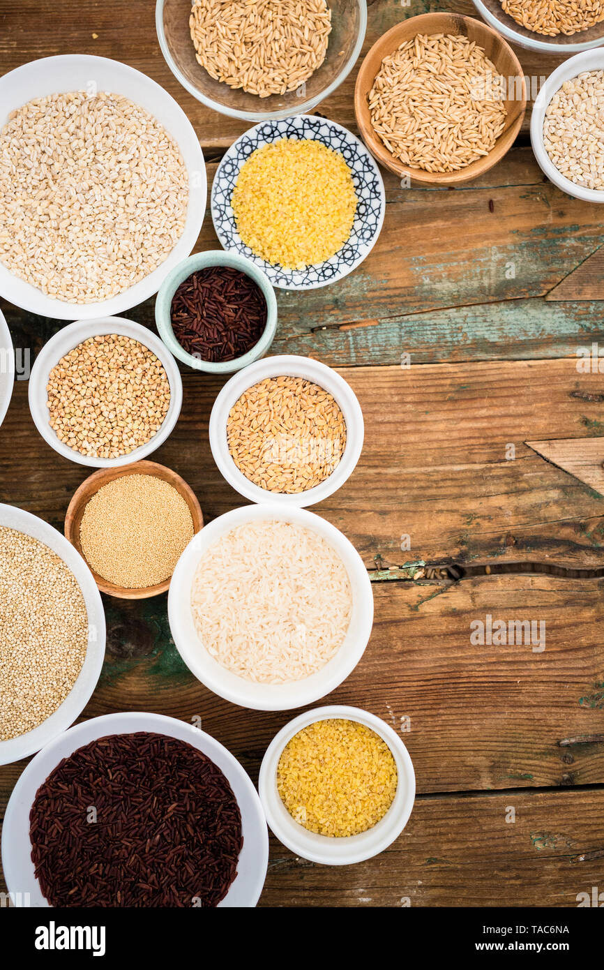 Buckwheat, red rice, bulgur, rice, amaranth, oats, barley and spelt and ...