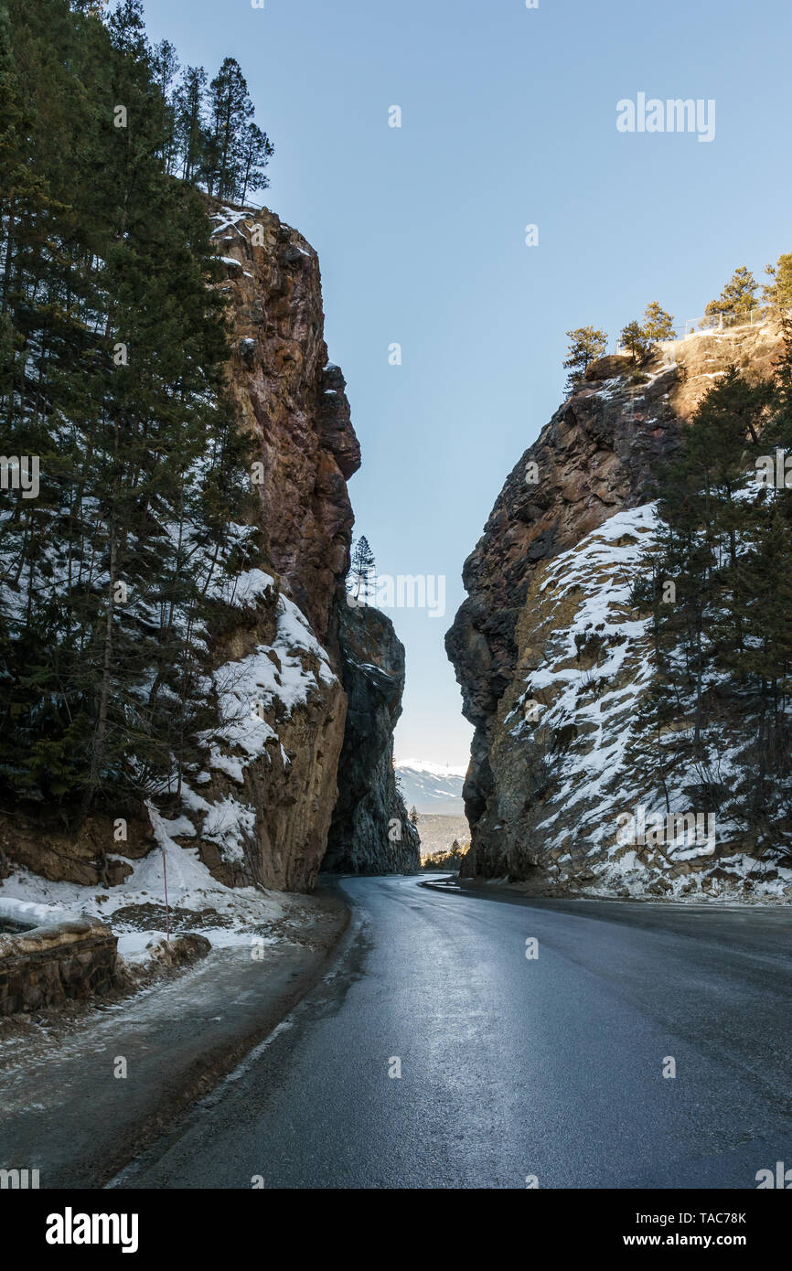 highway pass through the Rocky Mountains Sinclair Canyon near Radium