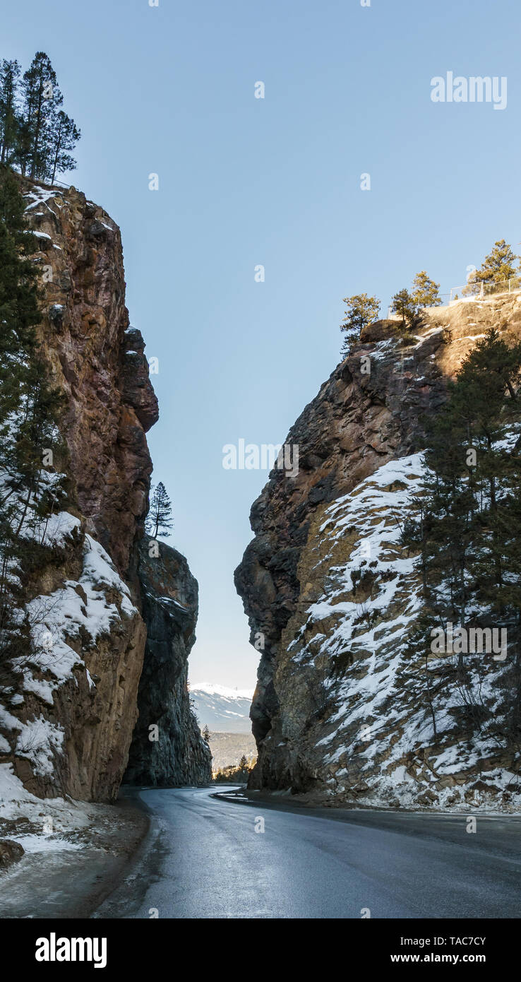 highway pass through the Rocky Mountains Sinclair Canyon near Radium ...