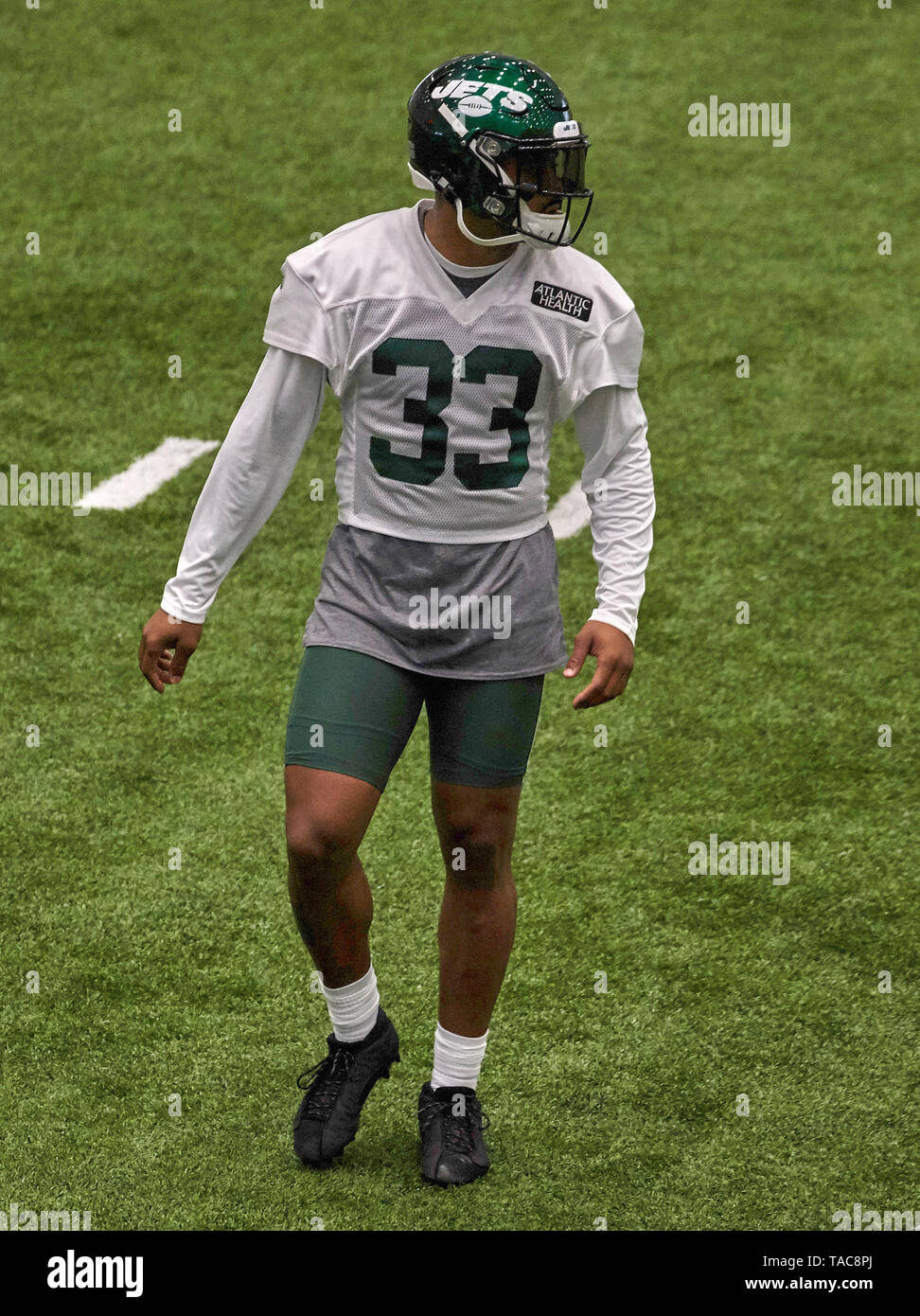 August 6, 2019, Florham Park, New Jersey, USA: New York Jets strong safety Jamal  Adams (33) during training camp at the Atlantic Health Jets Training  Center, Florham Park, New Jersey. Duncan Williams/CSM