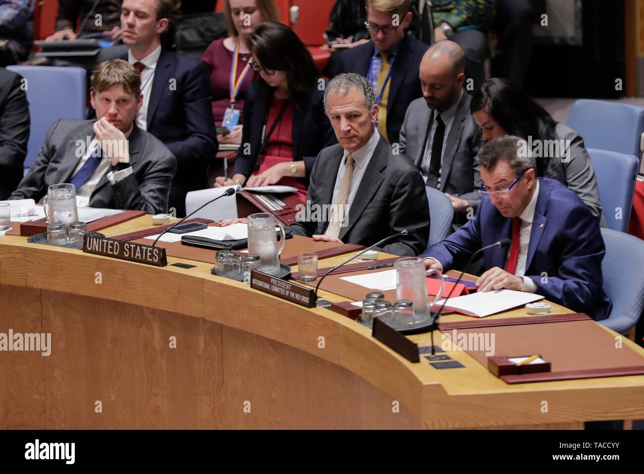 United Nations, New York, USA, May 23, 2019 - Jonathan Cohen the United States Ambassador to the United Nations during the Security Council debate on protection of civilians in armed conflict today at the UN Headquarters in New York. Photo: Luiz Rampelotto/EuropaNewswire PHOTO CREDIT MANDATORY. | usage worldwide Stock Photo