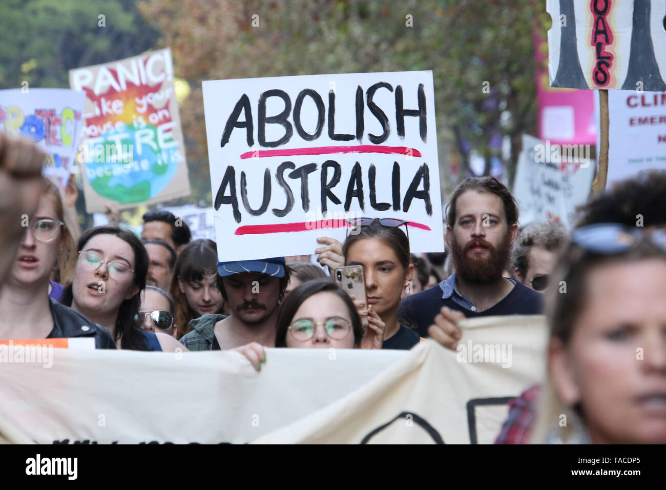 Sydney, Australia. 24th May 2019. Led by Grandmothers Against Removals (GMAR), activists held a protest to stop the widescale removal of Aboriginal children from their families. Some environment protesters joined the group. Credit: Richard Milnes/Alamy Live News Stock Photo