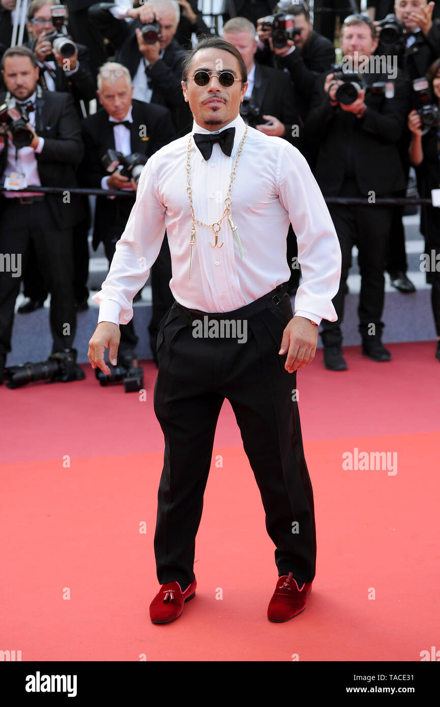 Cannes, Germany. 23rd May, 2019. Nusret Gökce aka Salt Bae, butcher, chef,  and restaurateur, attends the screening of "The Traitor" during the 72nd  annual Cannes Film Festival at Palais des Festivals.