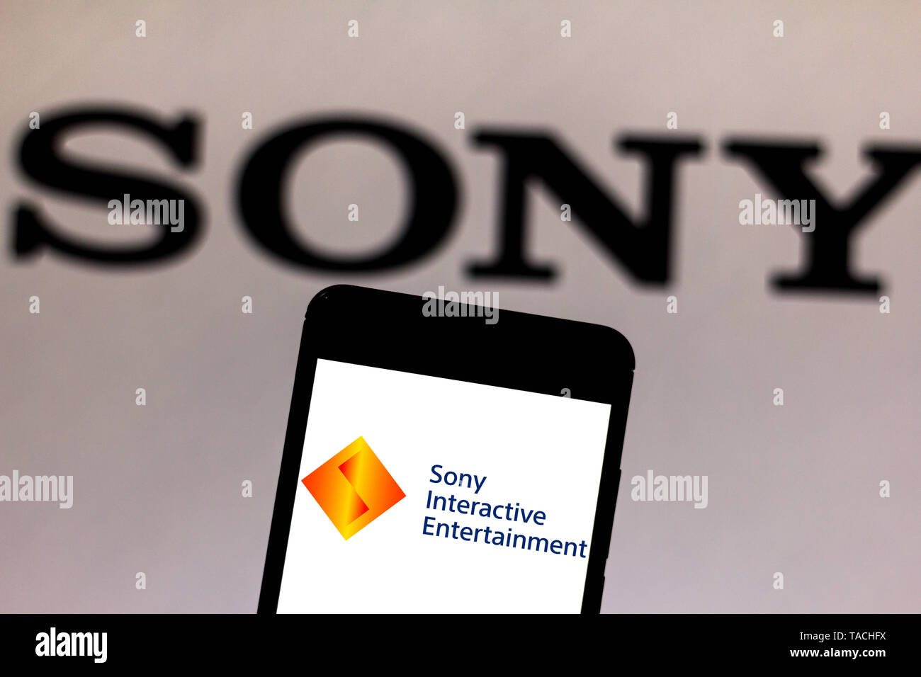Brazil. 23rd May, 2019. In this photo illustration the Sony Interactive Entertainment logo is seen displayed on a smartphone. Credit: Rafael Henrique/SOPA Images/ZUMA Wire/Alamy Live News Stock Photo