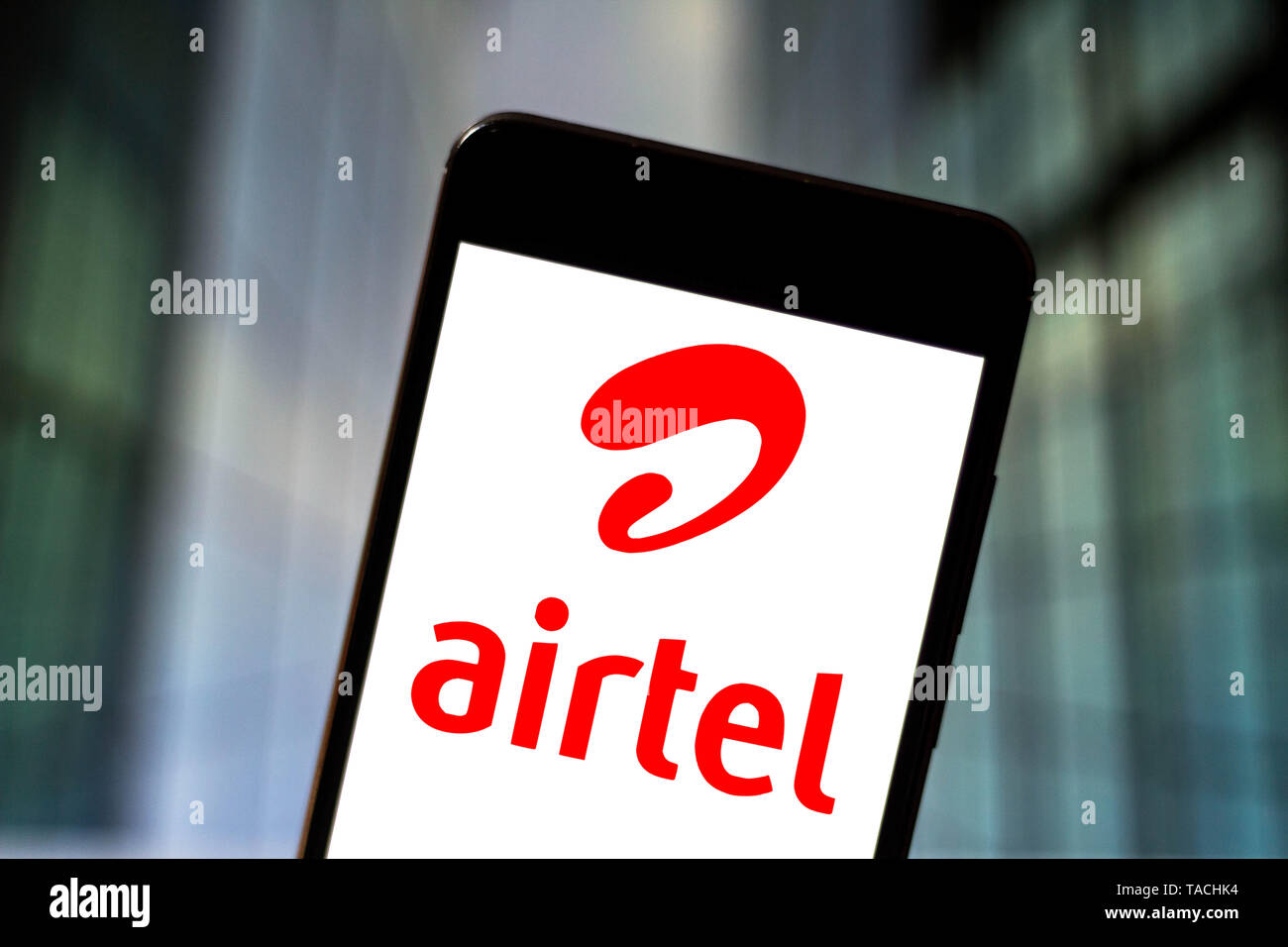 Brazil. 23rd May, 2019. In this photo illustration the Bharti Airtel Limited logo is seen displayed on a smartphone. Credit: Rafael Henrique/SOPA Images/ZUMA Wire/Alamy Live News Stock Photo