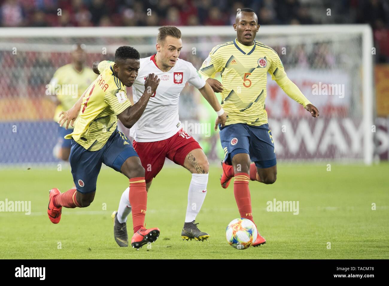 19 Fifa U World Cup Poland Vs Columbia On May 23 19 In Lodz Poland Luis Fernando Sinisterra Lucumi David Peter Kopacz Andres Cifuentes Stock Photo Alamy