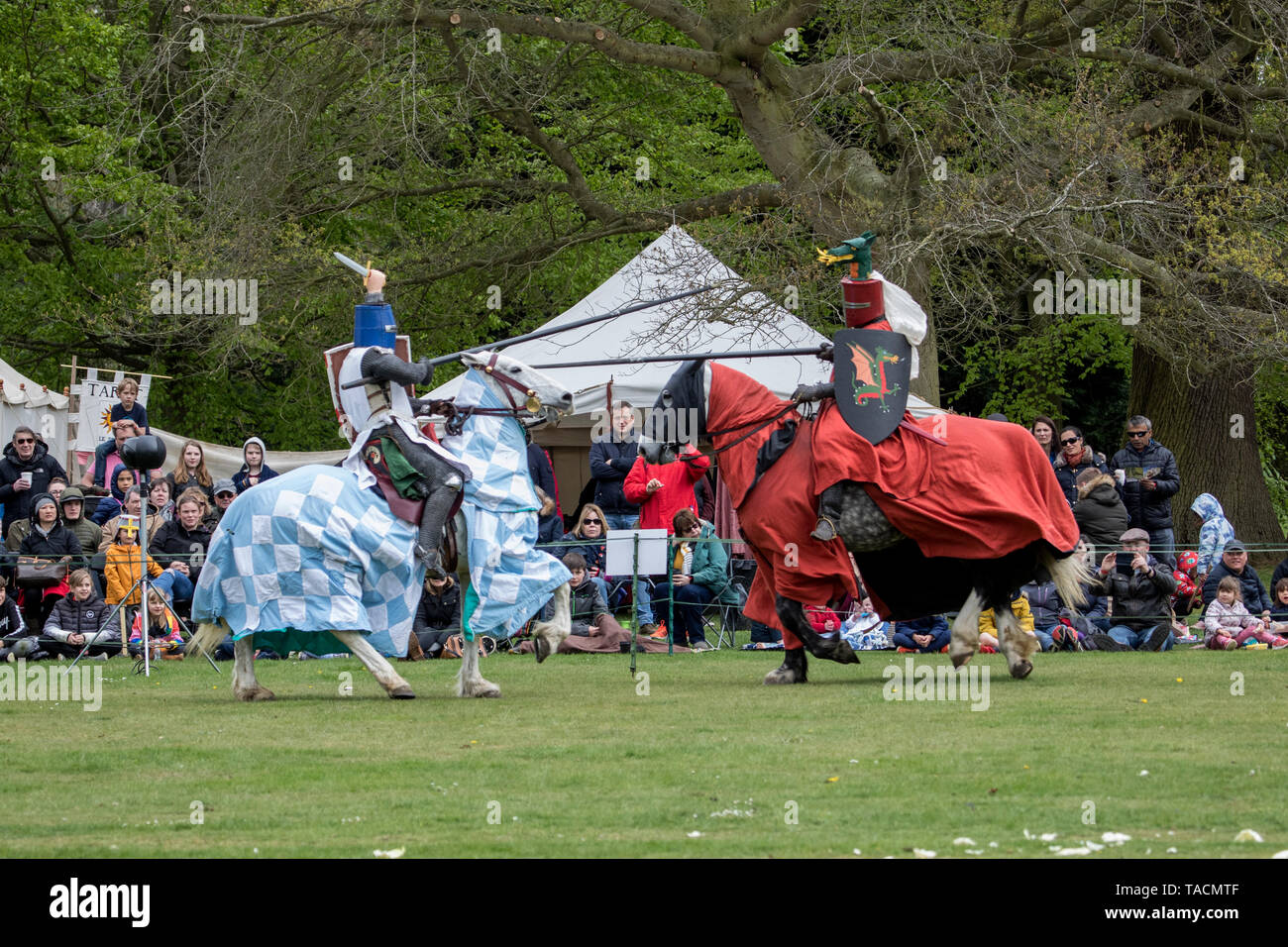 Legendary joust at West Park, Silsoe, Bedfordshire, England. Stock Photo