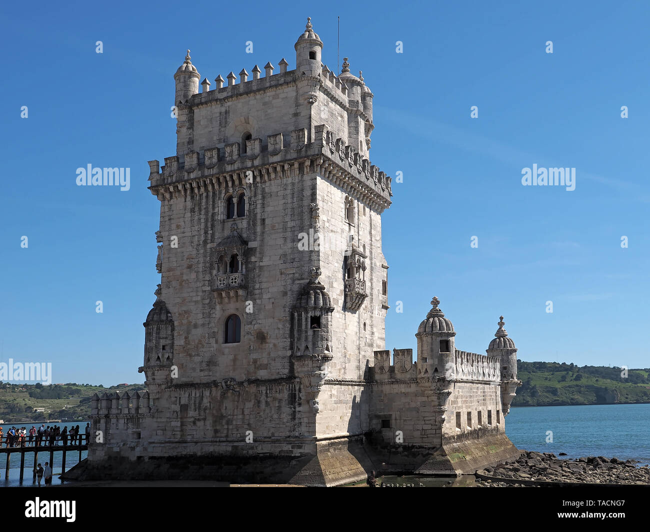 Famous tower or Torre de Belem in Lisbon Stock Photo