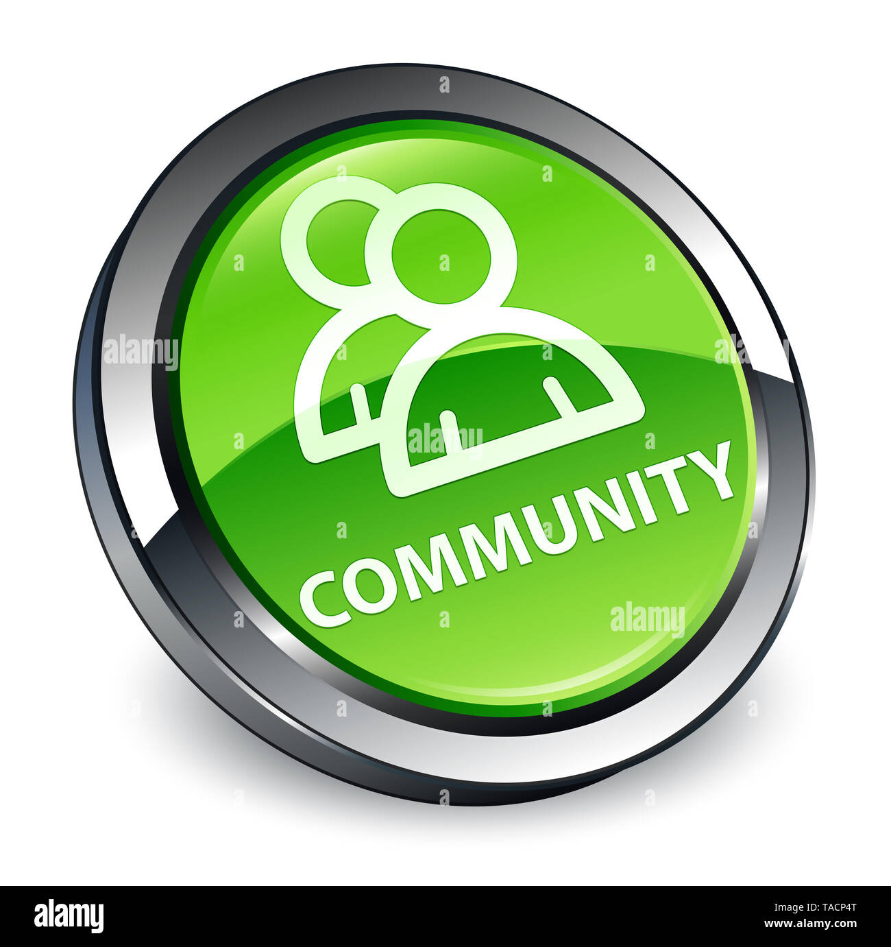 Community (group icon) isolated on 3d green round button abstract ...