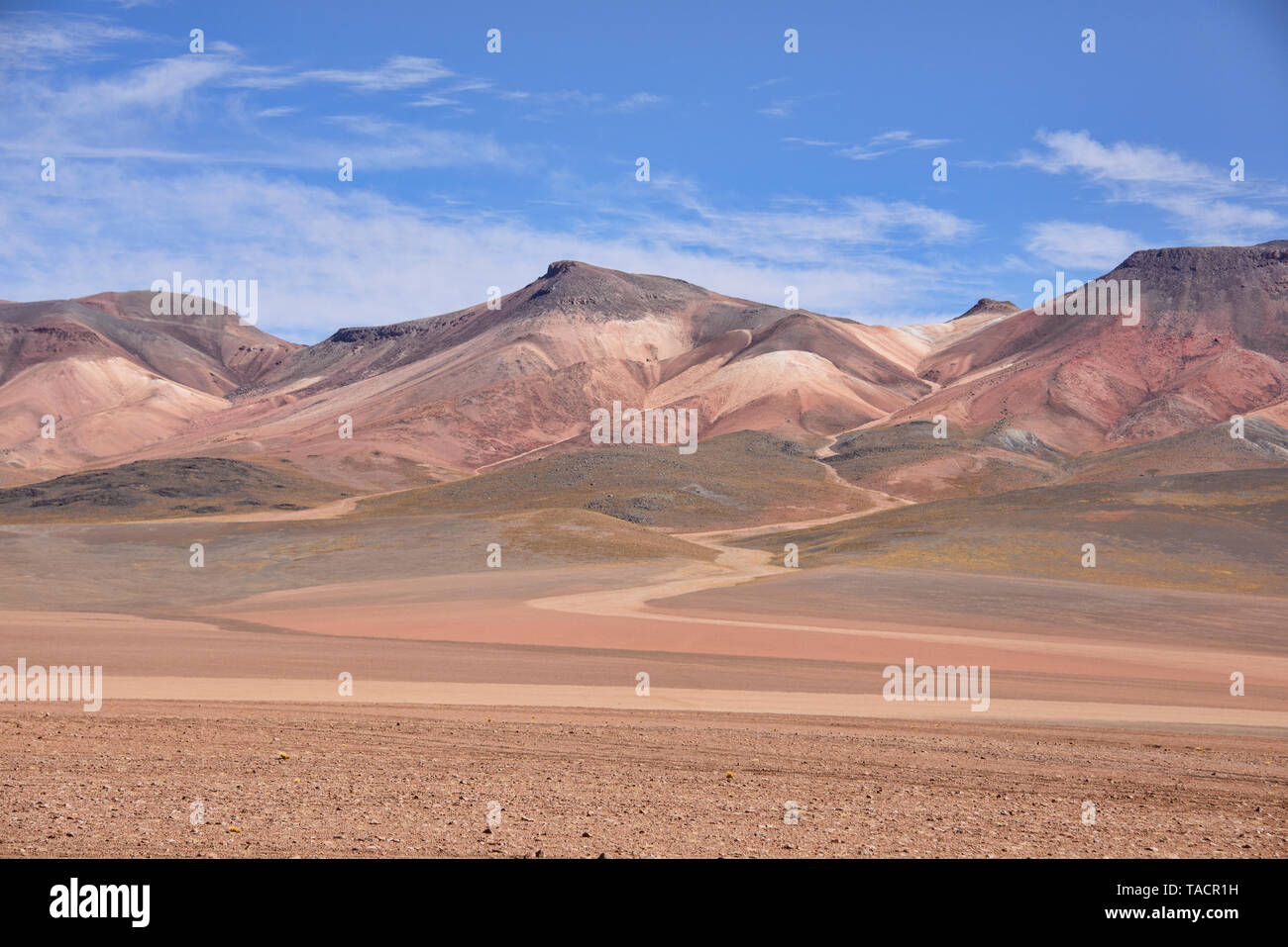 Palette of colors in the Salvador Dali Valley, Salar de Uyuni, Bolivia Stock Photo