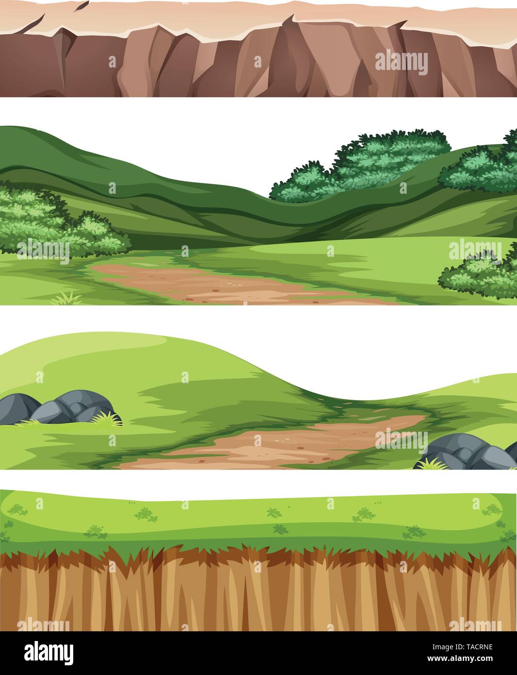 Set of nature landscape illustration Stock Vector Image & Art - Alamy