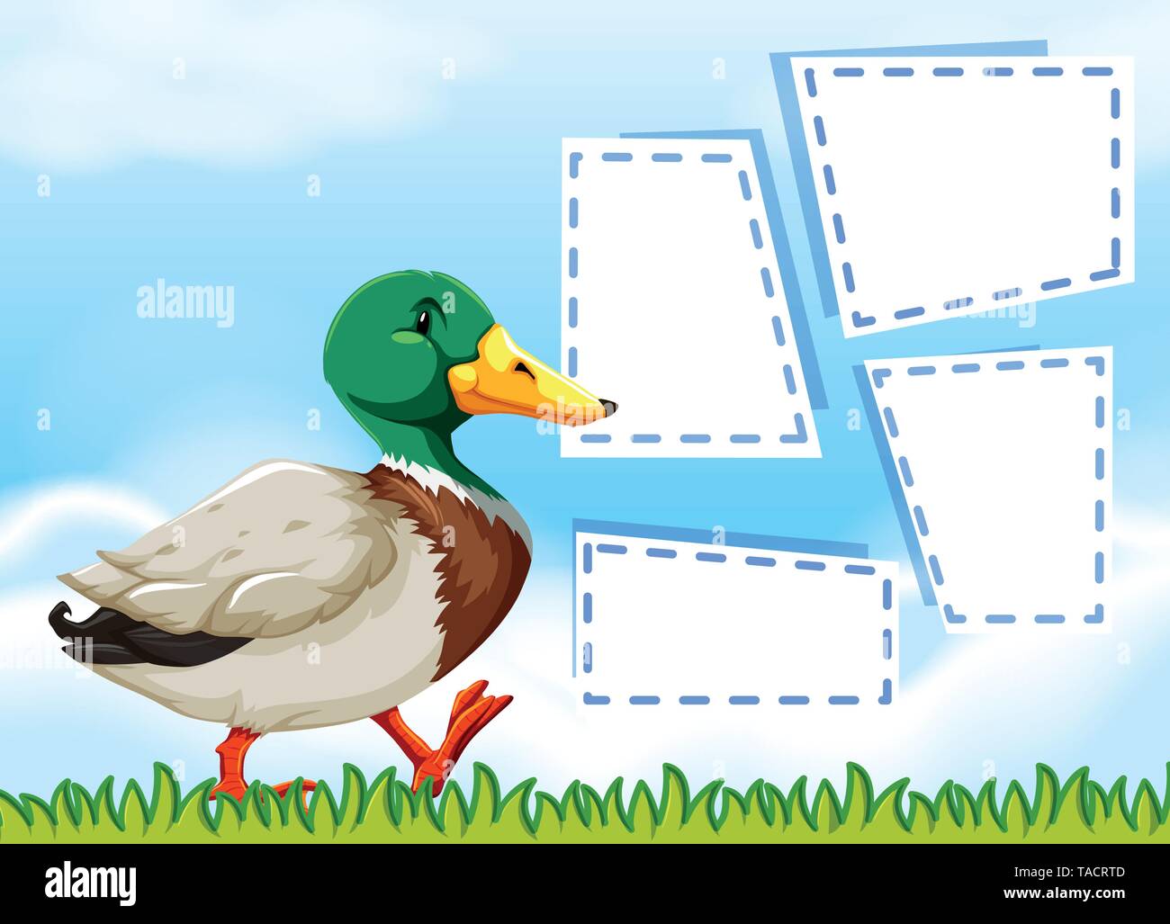 Duck Image Annotation Duck on nature note template illustration Stock Vector Image & Art - Alamy