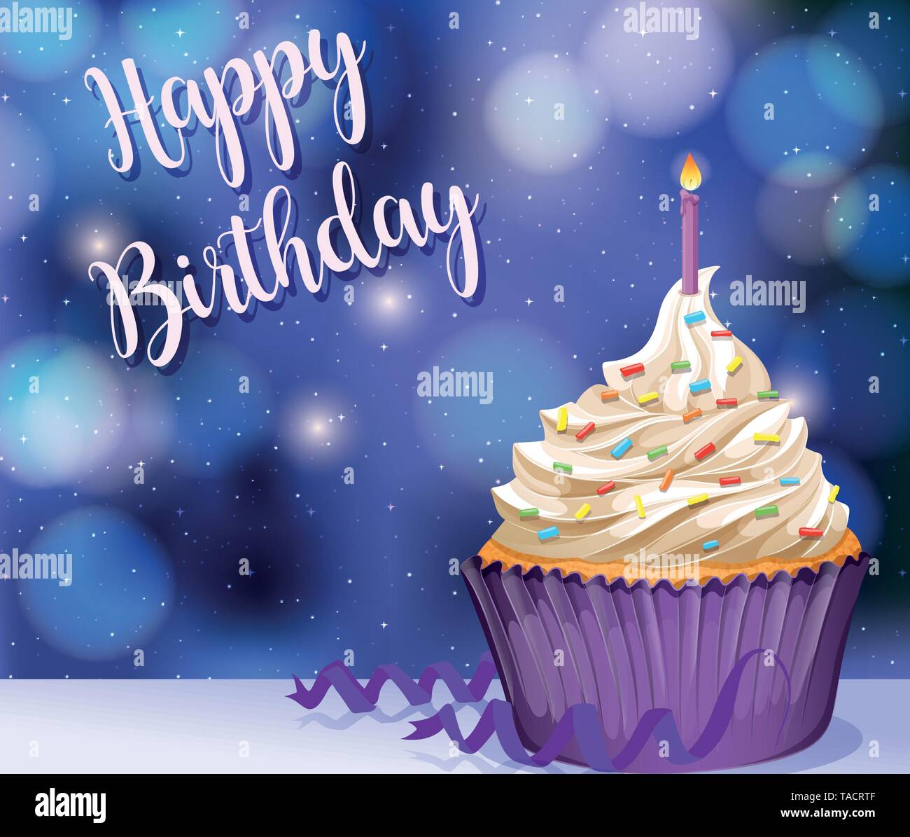 Happy Birthday Card Template Illustration Stock Vector Image Art Alamy