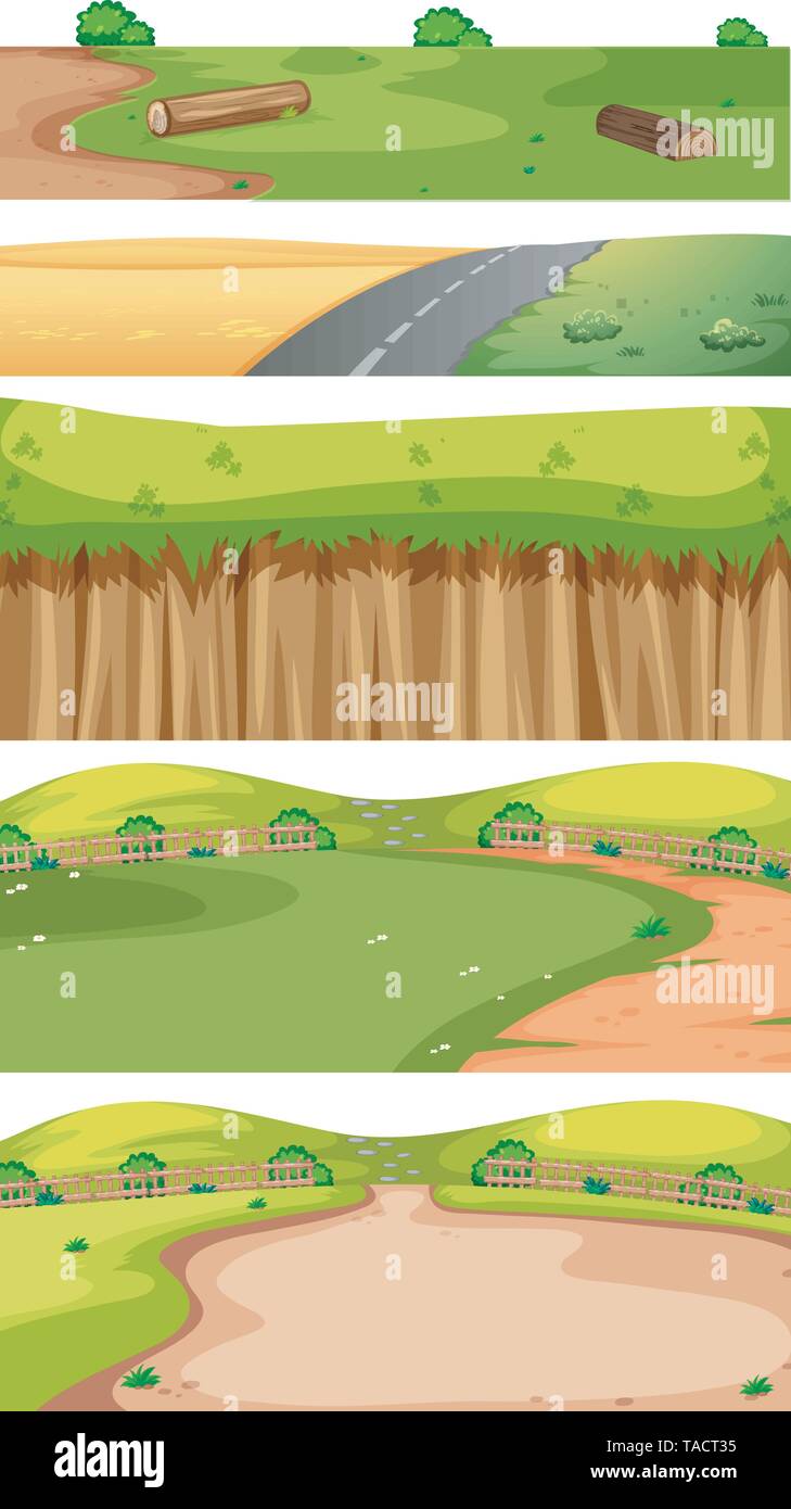 set of nature landscape illustration Stock Vector Image & Art - Alamy