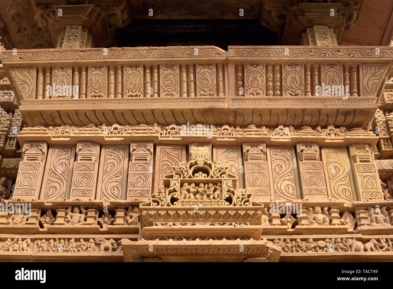 sculptures Lakshmana Temple, Khajuraho, Madhya Pradesh, India, Asia Stock Photo