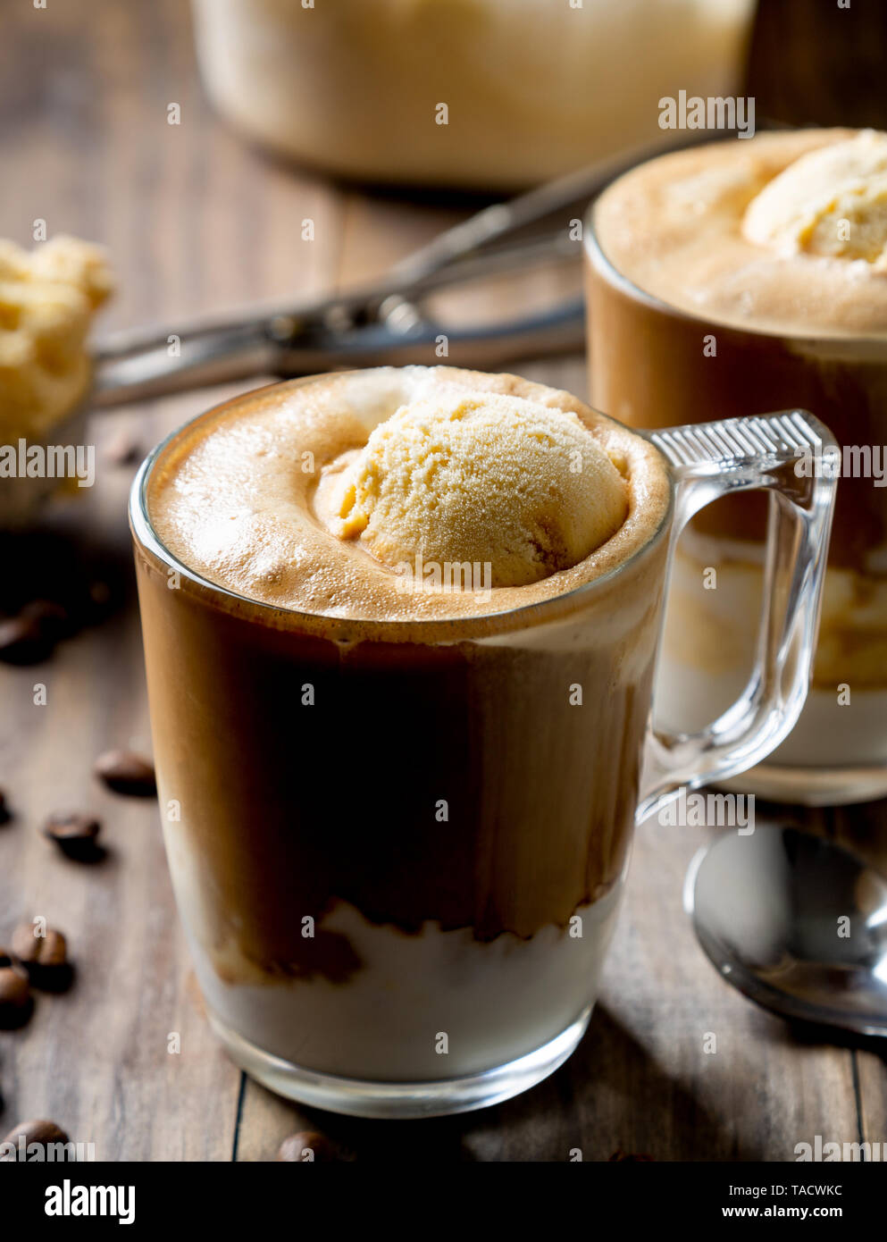 Espresso Affogato Coffee Plastic Cup Stock Photo 1525165793