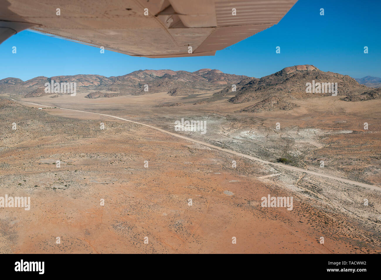 Aerial view of the landscape south of the town of Springbok in the Northern Cape Province of South Africa. Stock Photo