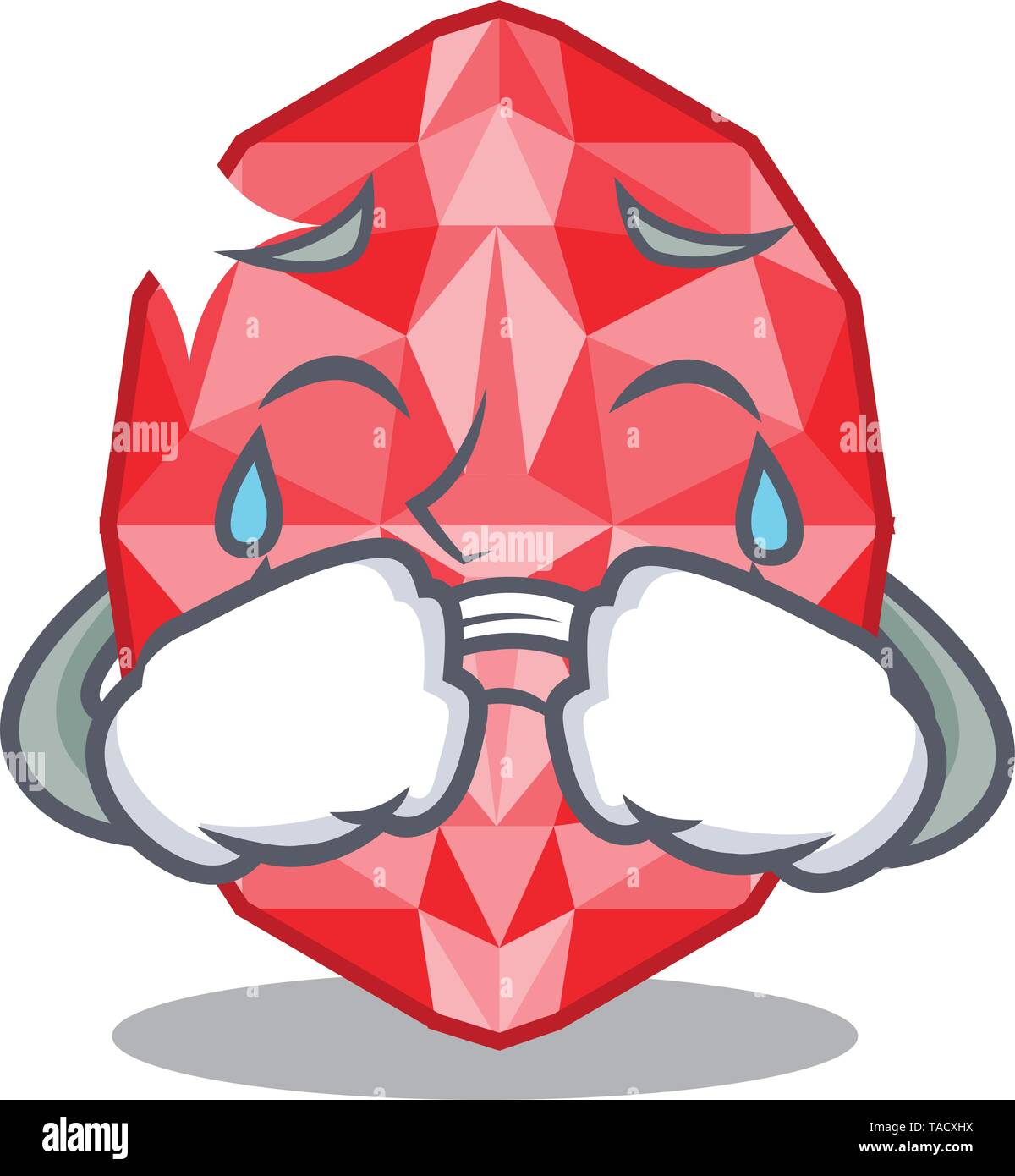 Crying ruby gems above cartoon dressing table Stock Vector