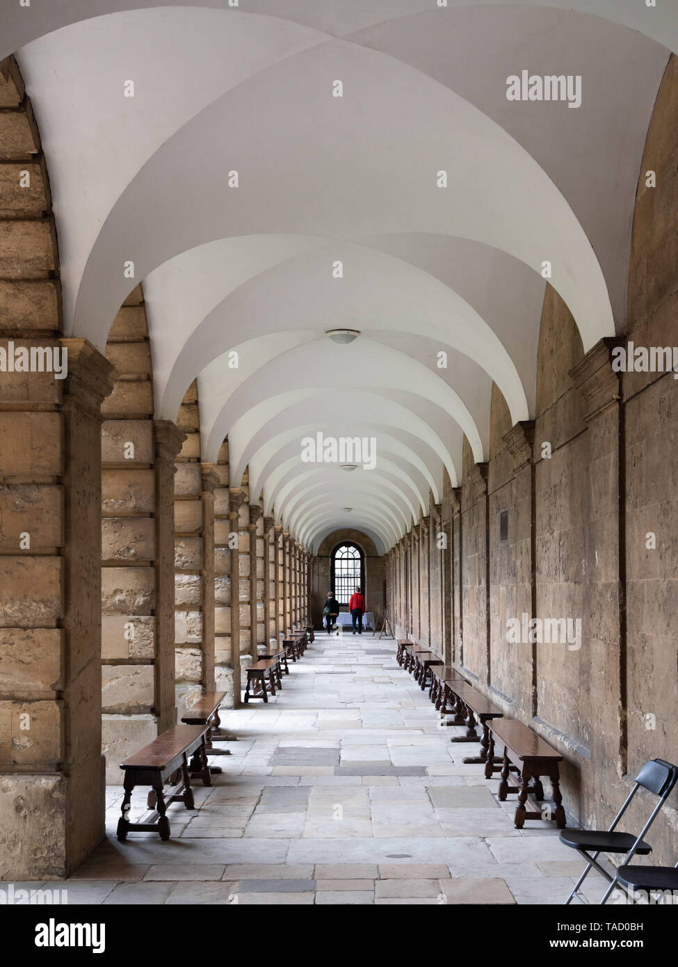 Queen's College cloister, Oxford University, UK Stock Photo