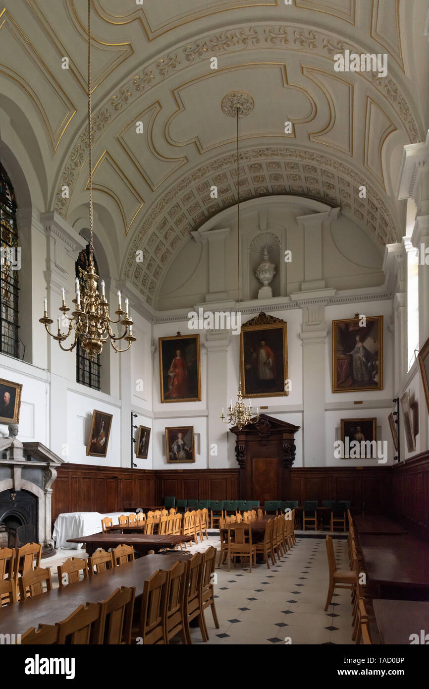 Queen's College dining hall, Oxford University, UK Stock Photo