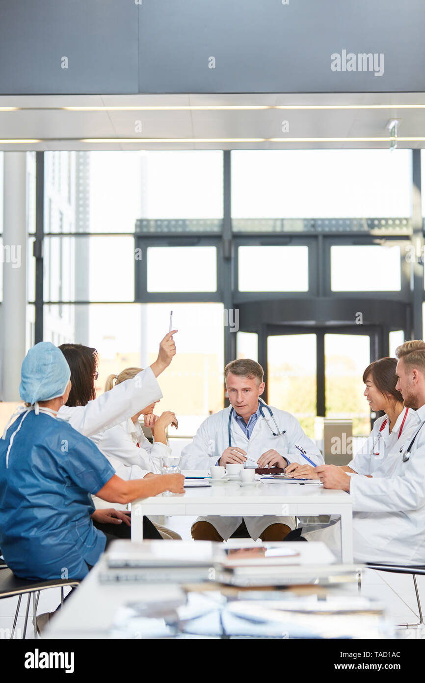 Doctors team in a seminar for education or training or in team discussion Stock Photo