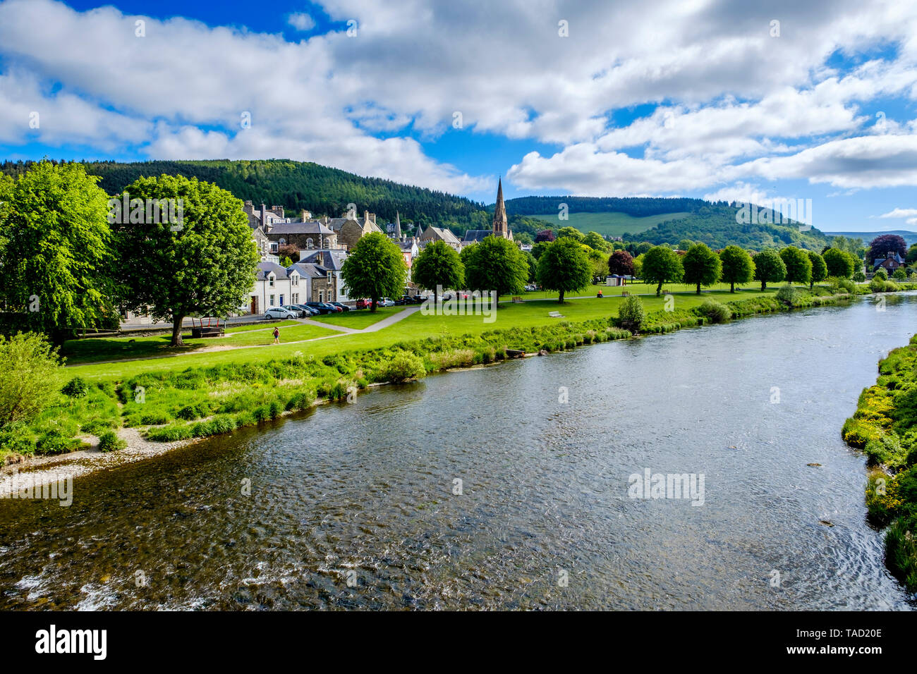 The River Tweed as it flows through the Scottish Borders town of