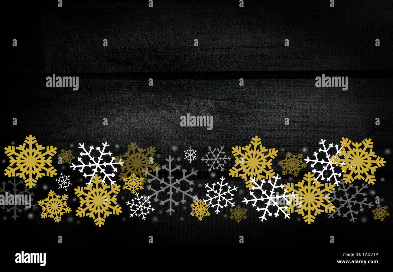 Christmas background with decorative border white, gold and silver ...