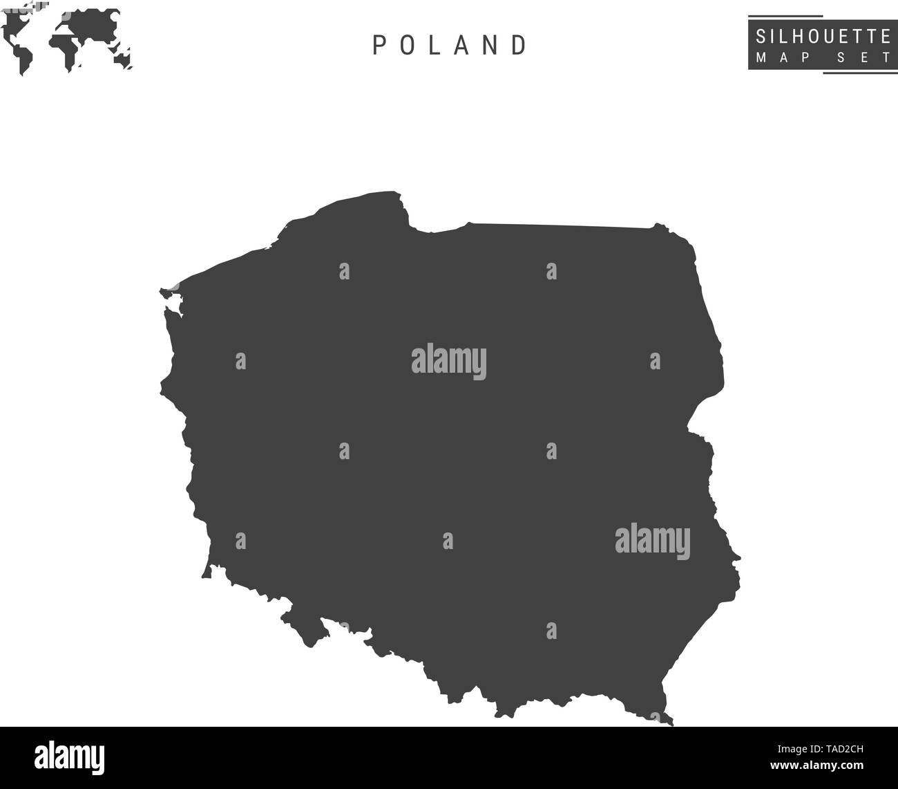 Poland Vector Map Isolated on White Background. HighDetailed Black