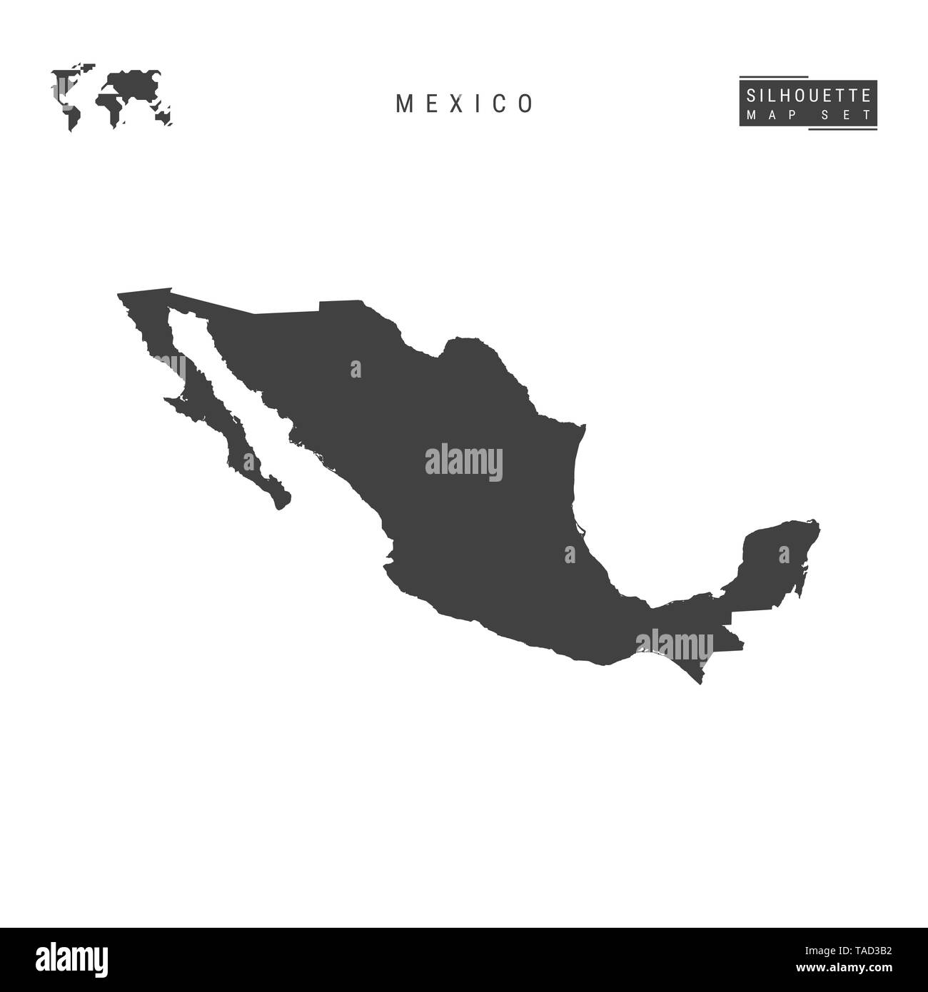 Mexico Blank Map Isolated On White Background High Detailed Black Mexico Blank Map Isolated On White Background High Detailed Black Silhouette Map Of Mexico TAD3B2 