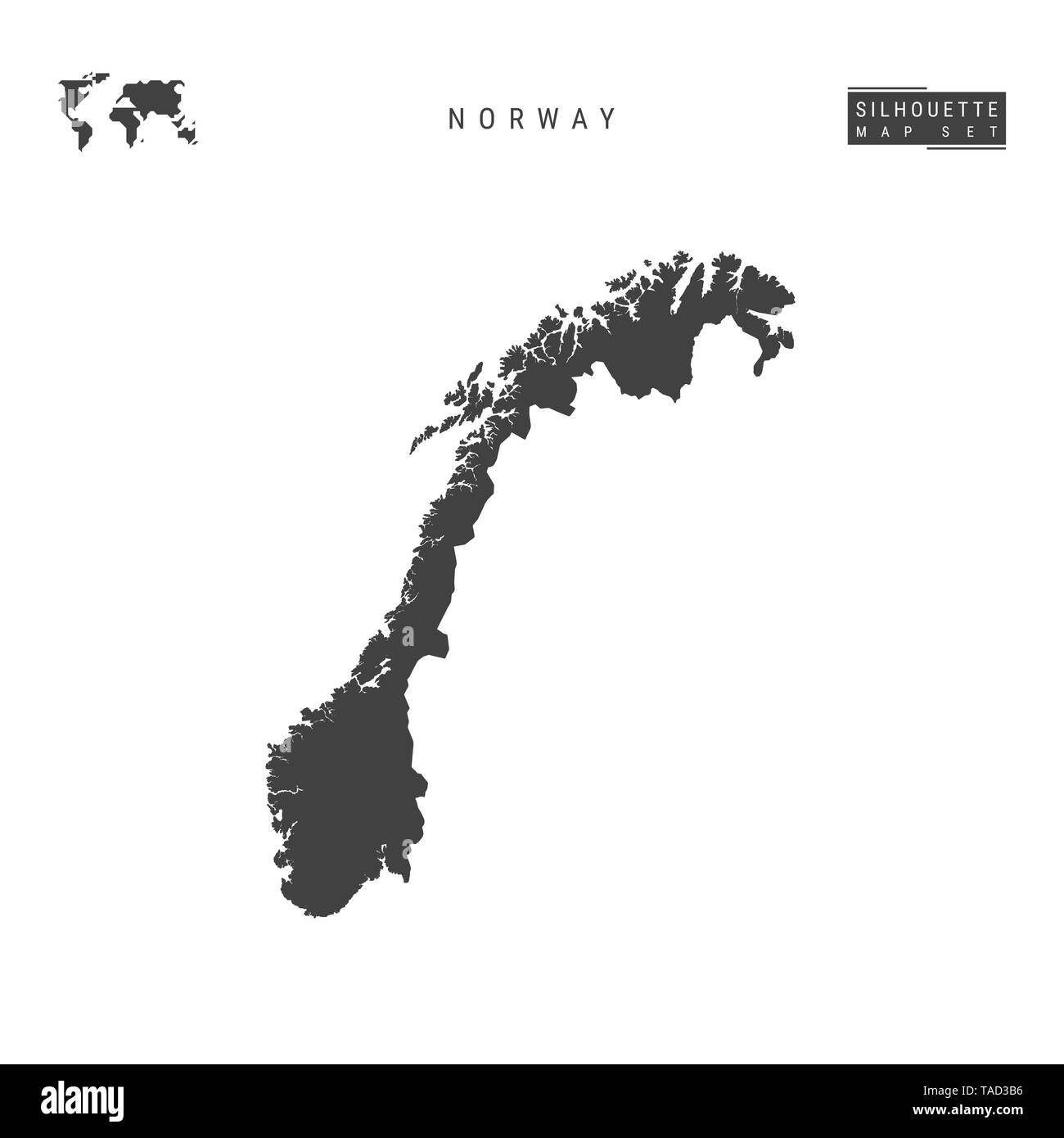 Norway Blank Map Isolated On White Background High Detailed Black Norway Blank Map Isolated On White Background High Detailed Black Silhouette Map Of Norway TAD3B6 