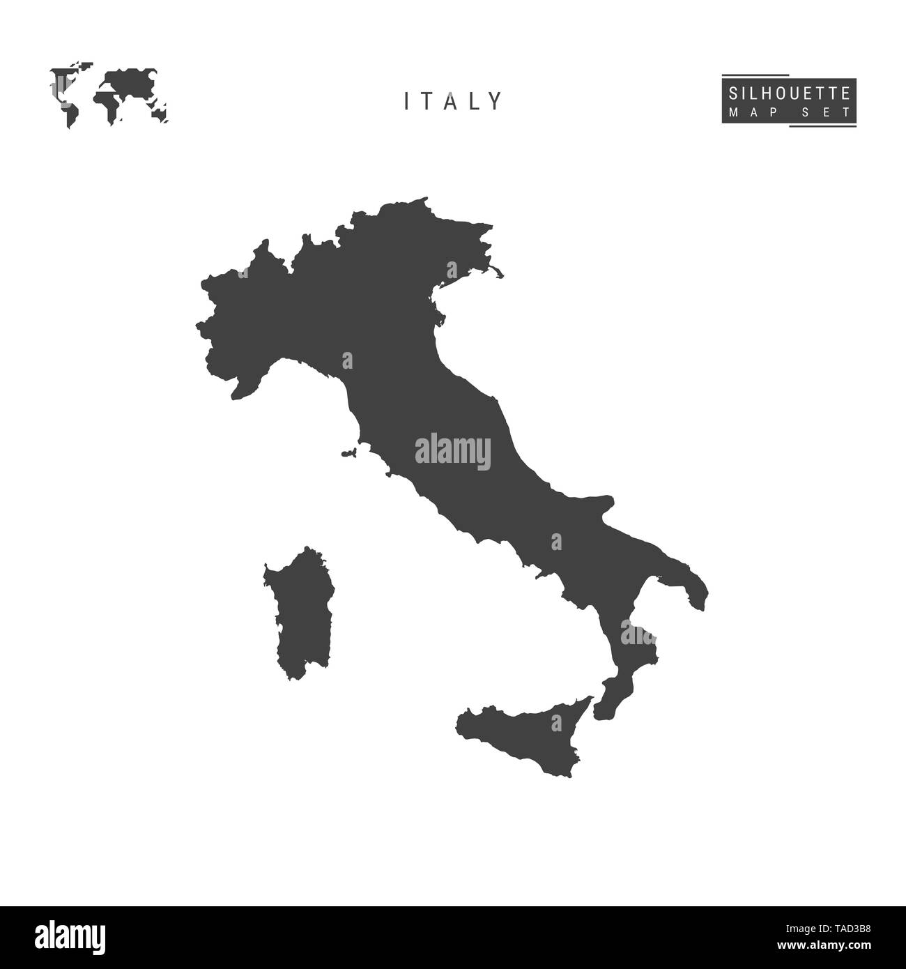 Italy Blank Map Isolated On White Background High Detailed Black Italy Blank Map Isolated On White Background High Detailed Black Silhouette Map Of Italy TAD3B8 
