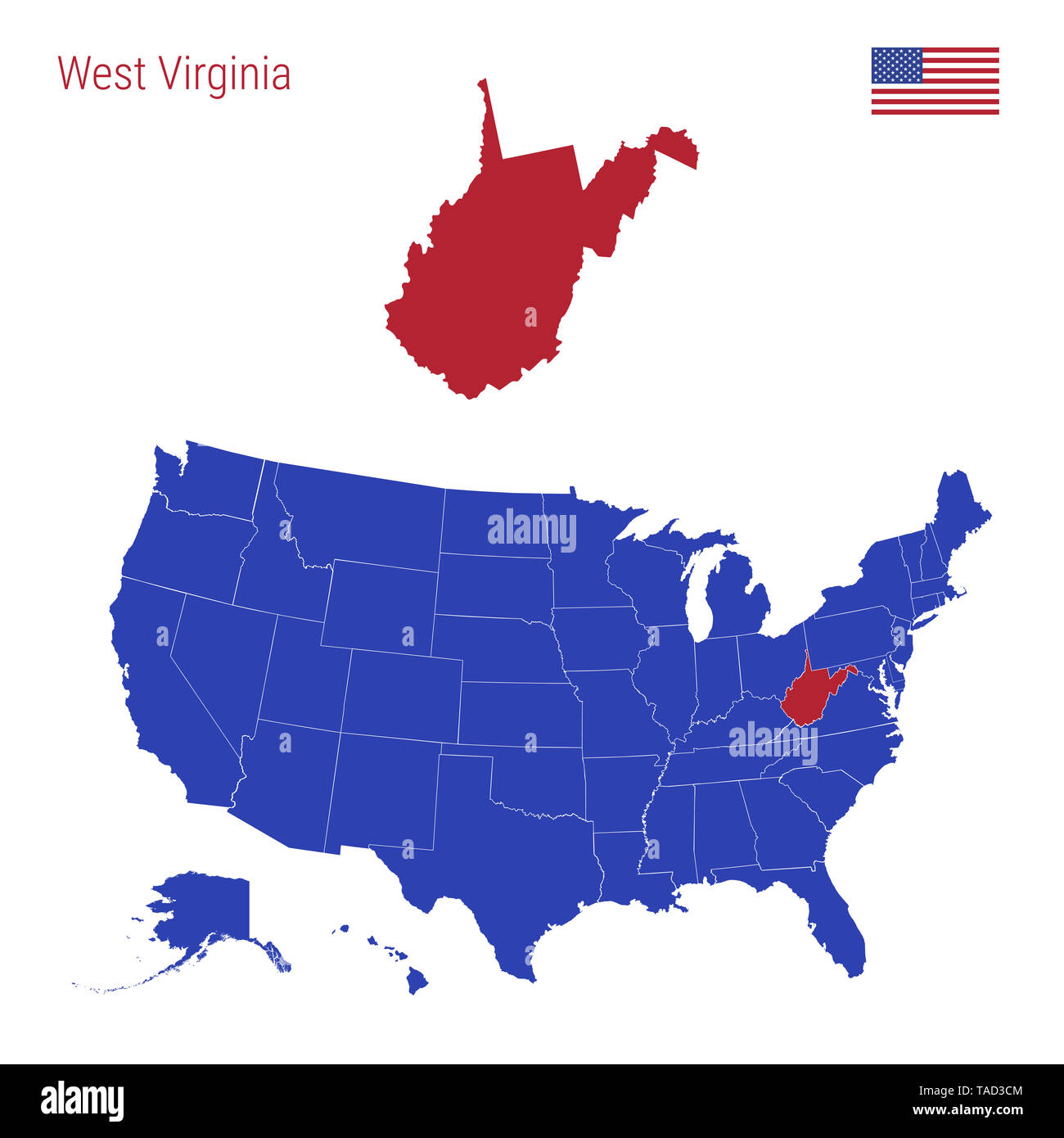 West Virginia On The United States Map Page 2 - Political Map Of West Virginia High Resolution Stock Photography  And Images - Alamy
