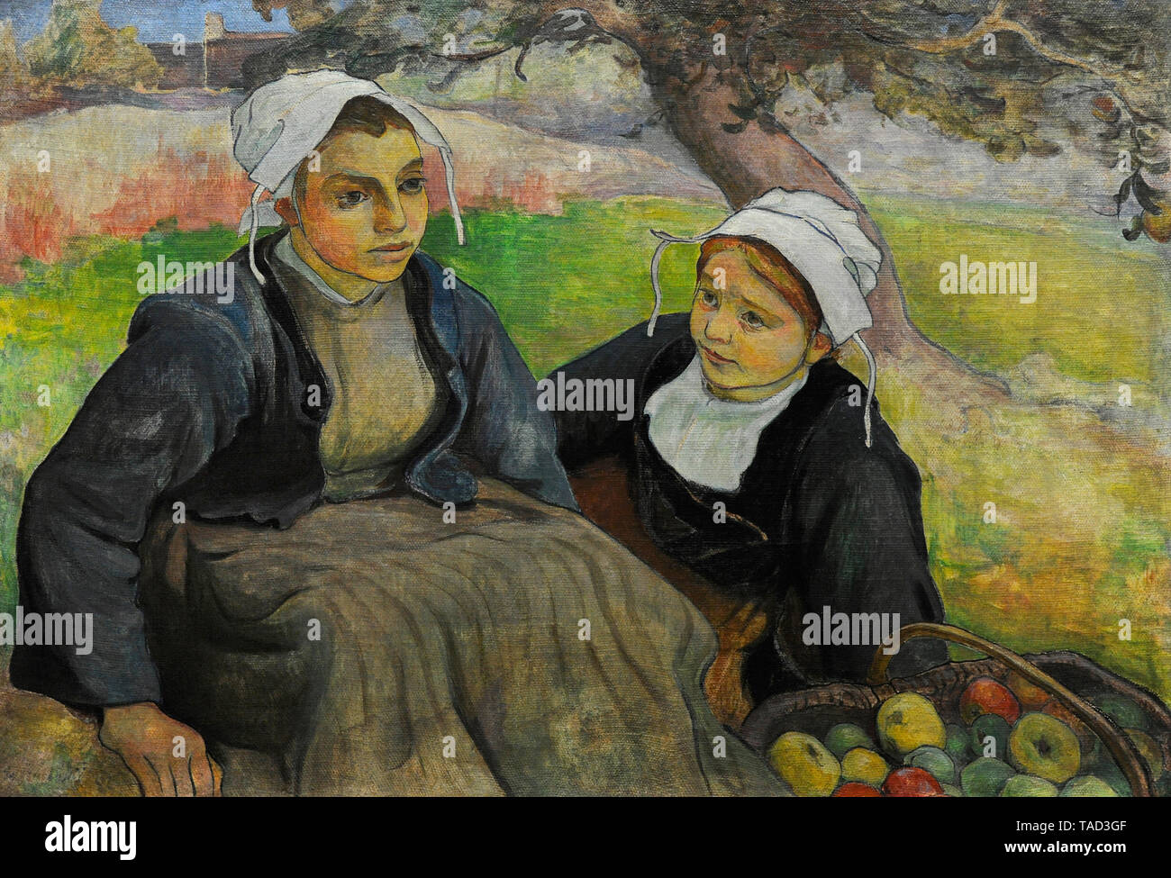 Wladyslaw Slewinski (1856-1918). Polish painter. Two Breton Women with a Basket of Apples, ca.1897. National Museum. Warsaw. Poland. Stock Photo