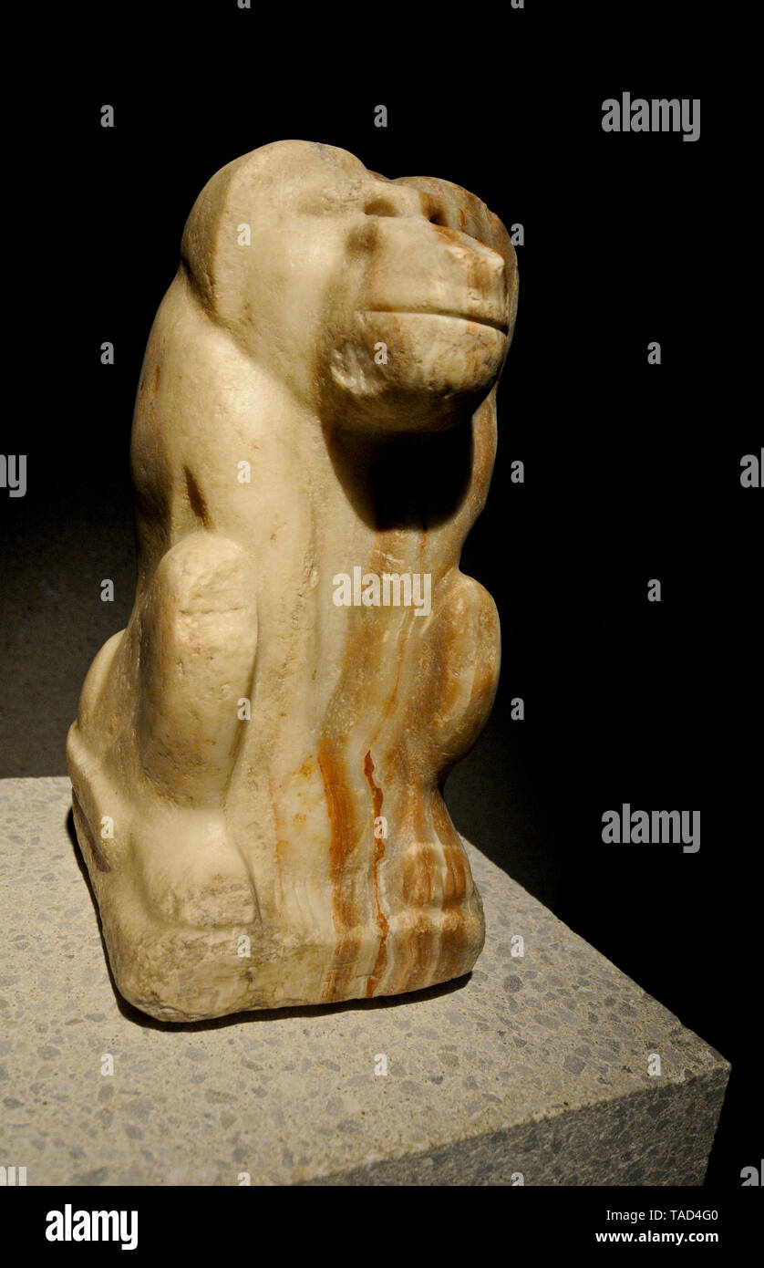 Egyptian art: monkey sculpture. Altes Museum, Berlin Stock Photo