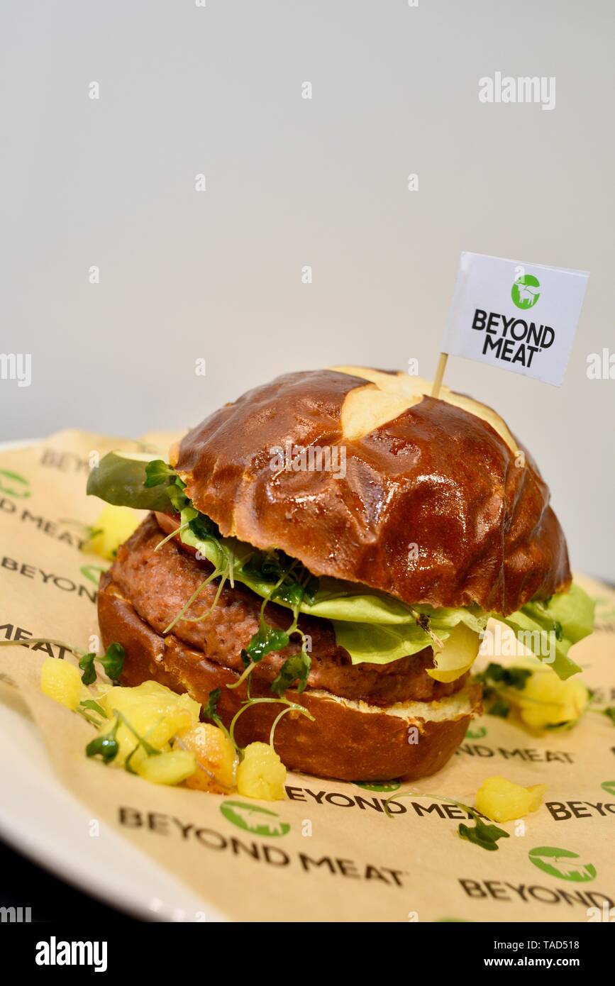 Meatless Meat Free Beyond Burger From Beyond Meat Vegetarian Vegan Burger Made From Peas Other Ingredients National Restaurant Show Chicago Usa Stock Photo Alamy