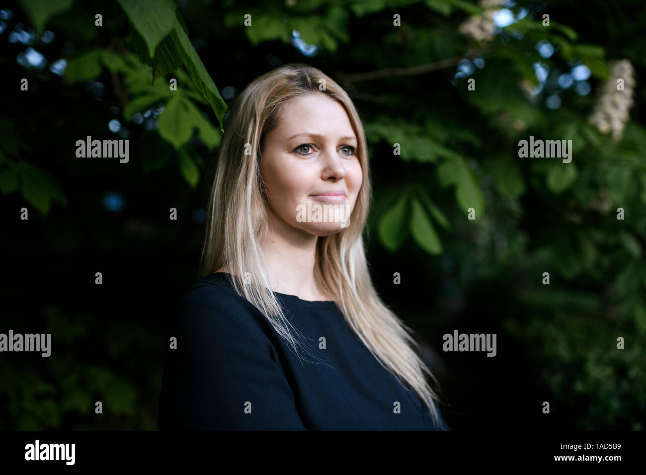 Blond mature woman thinking hi-res stock photography and images - Alamy