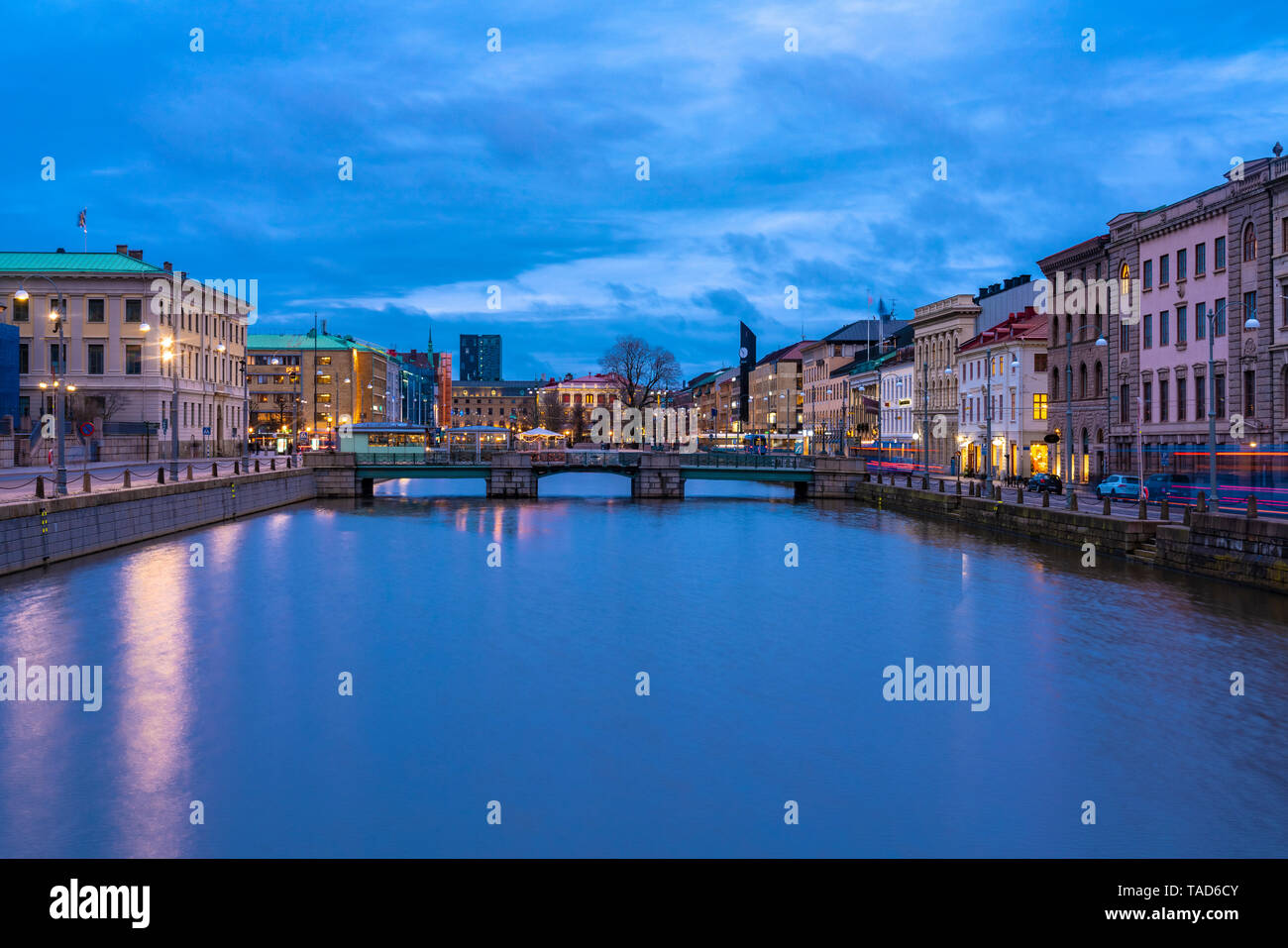Sweden, Gothenburg, historic city center with Tyska Bron and Brunnsparken in background Stock Photo
