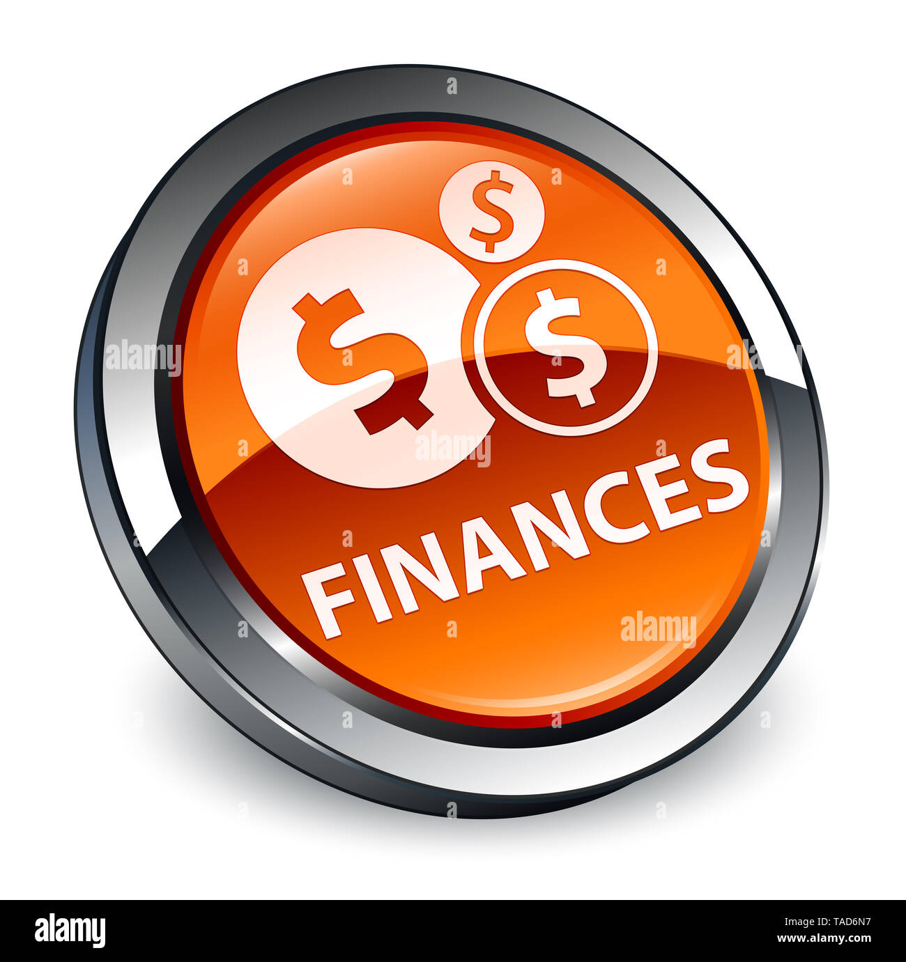Finances (dollar sign) isolated on 3d brown round button abstract ...