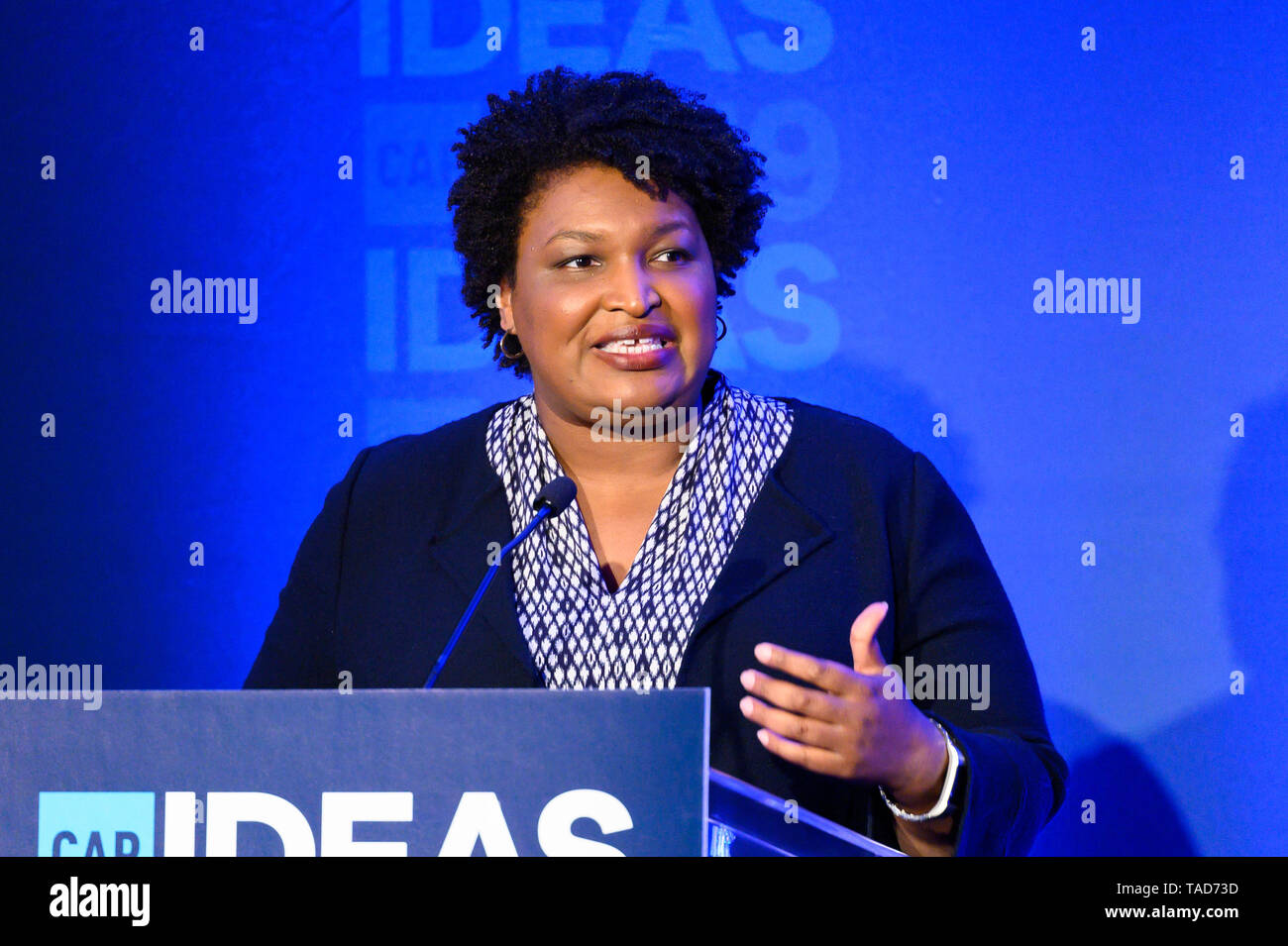 Stacey Abrams, Founder, Fair Fight Action, speaking at The Center for American Progress CAP 2019 Ideas Conference. Stock Photo