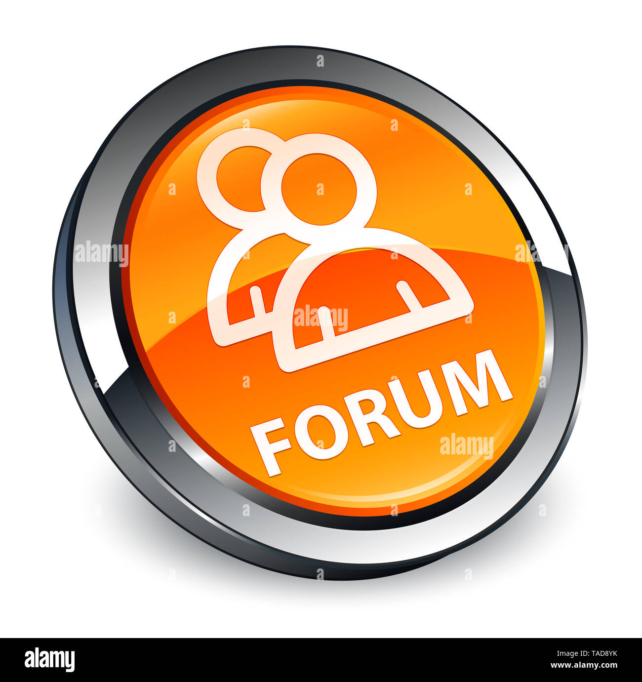 Forum (group icon) isolated on 3d orange round button abstract ...