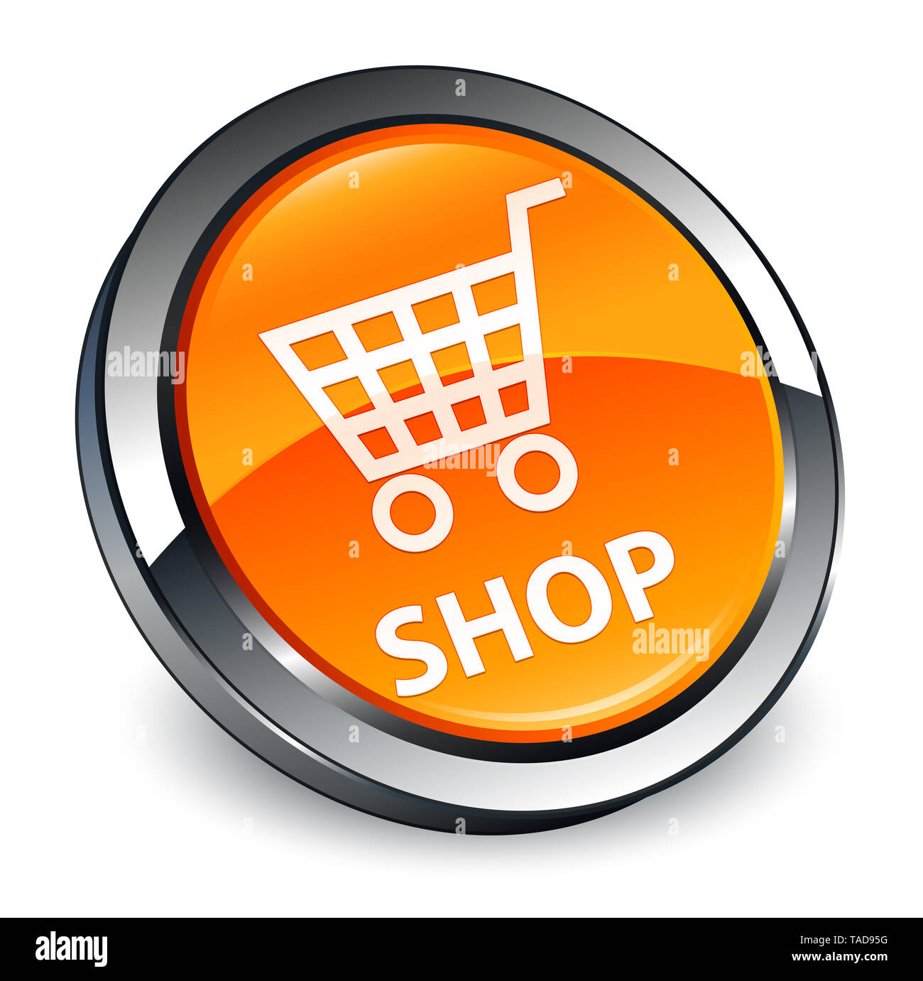 Shop isolated on 3d orange round button abstract illustration Stock ...