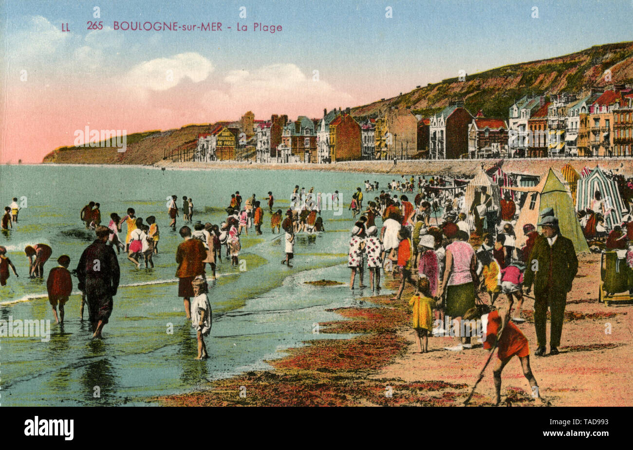 Tirage Albuminé Vintage Boulogne-sur-Mer La Plage 1870 - Format 19x26 Cm