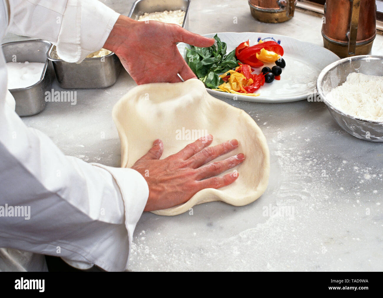 The process of making bread dough stock photo alamy