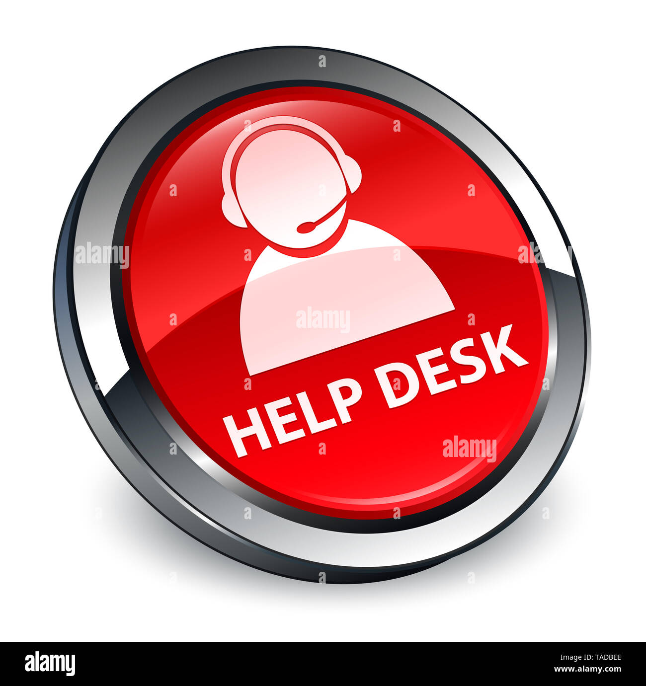 Help Desk Customer Care Icon Isolated On 3d Red Round Button