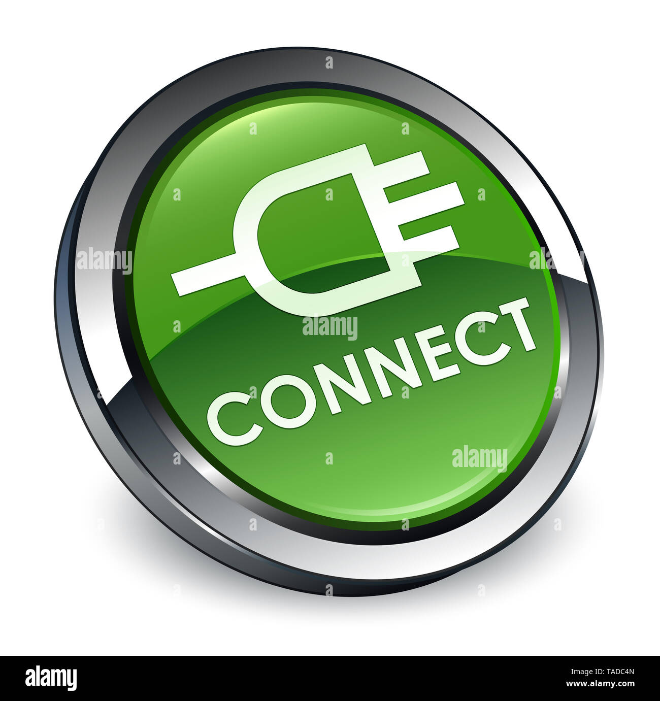 Connect isolated on 3d soft green round button abstract illustration ...